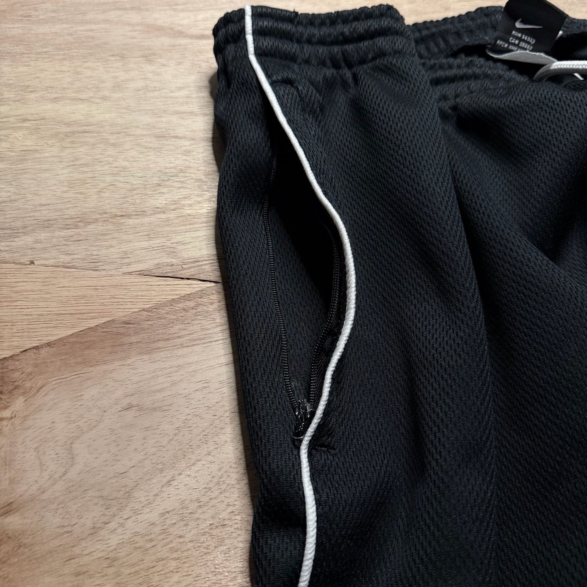 Nike Vintage Y2K Black Mesh Track Pants White Piping Zip Ankle Men’s M 5