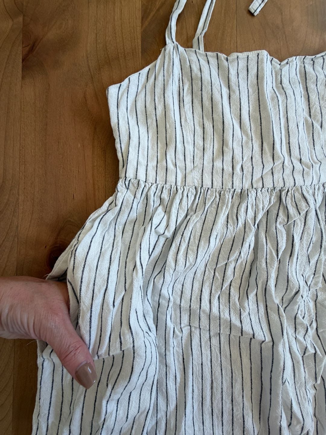 Joe Fresh Striped Cami Dress Size M Off White Black 10