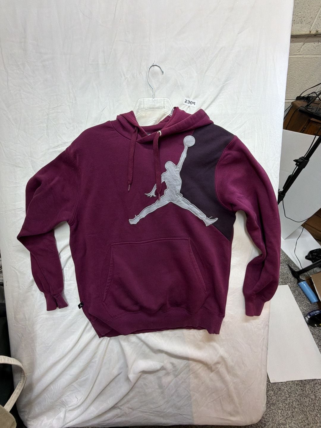 Jordan Jumpman Hoodie Size M Burgundy Oversized 2
