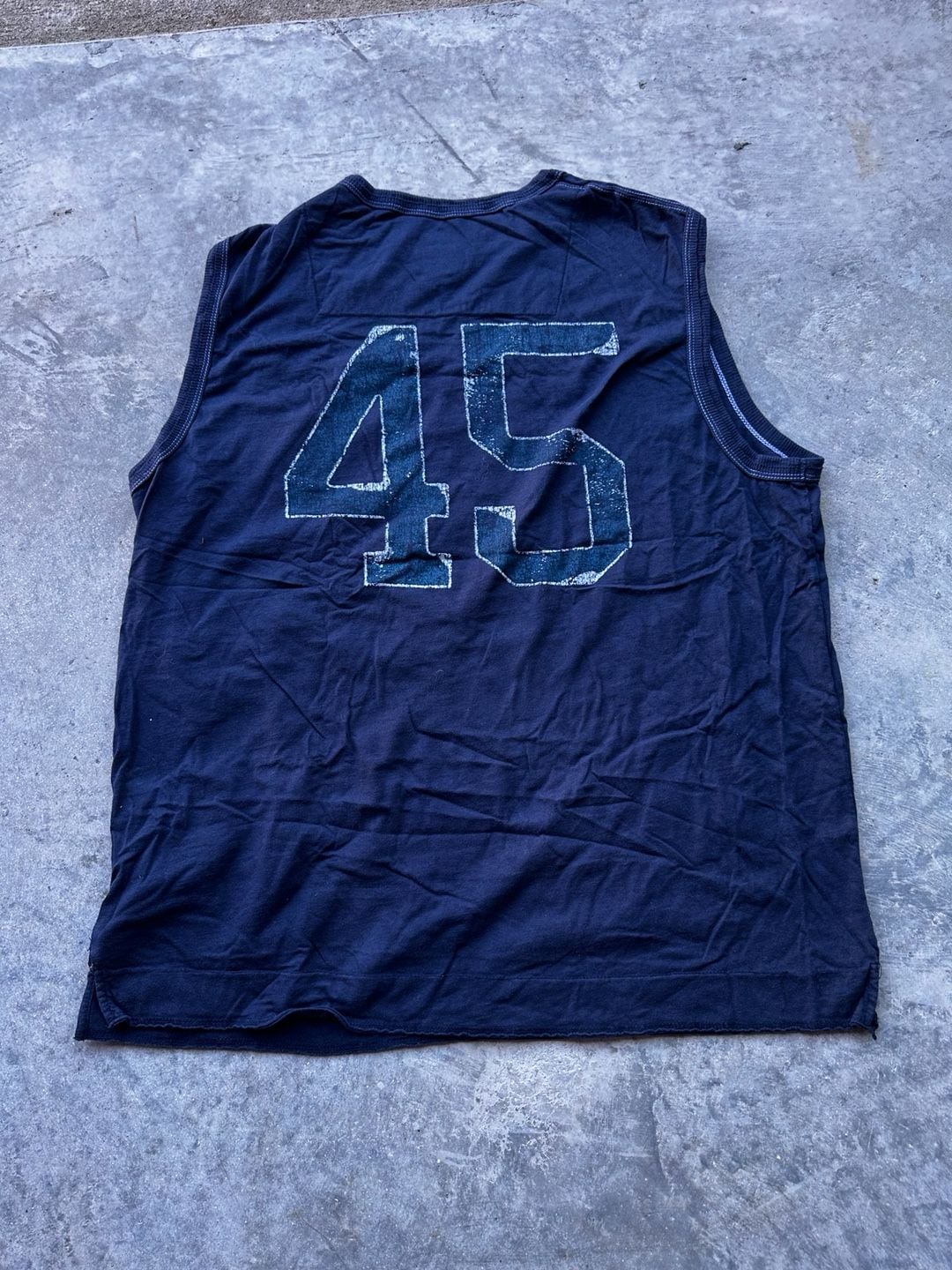 No Boundaries Tank Top Size L Navy Blue State Athletic Dept Graphic 45 3