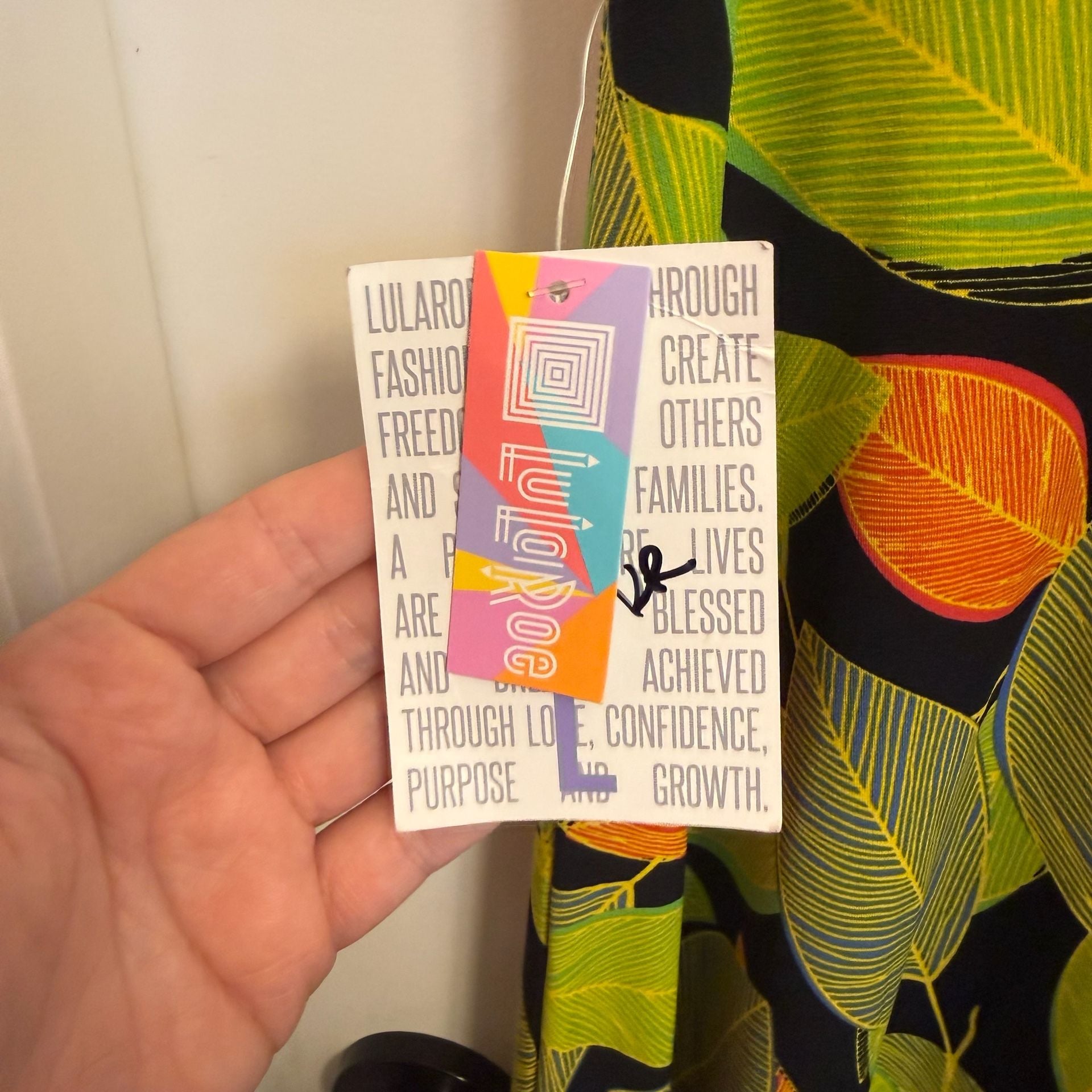New Lularoe Maxi Skirt Size L Green Orange Leaf Print 2