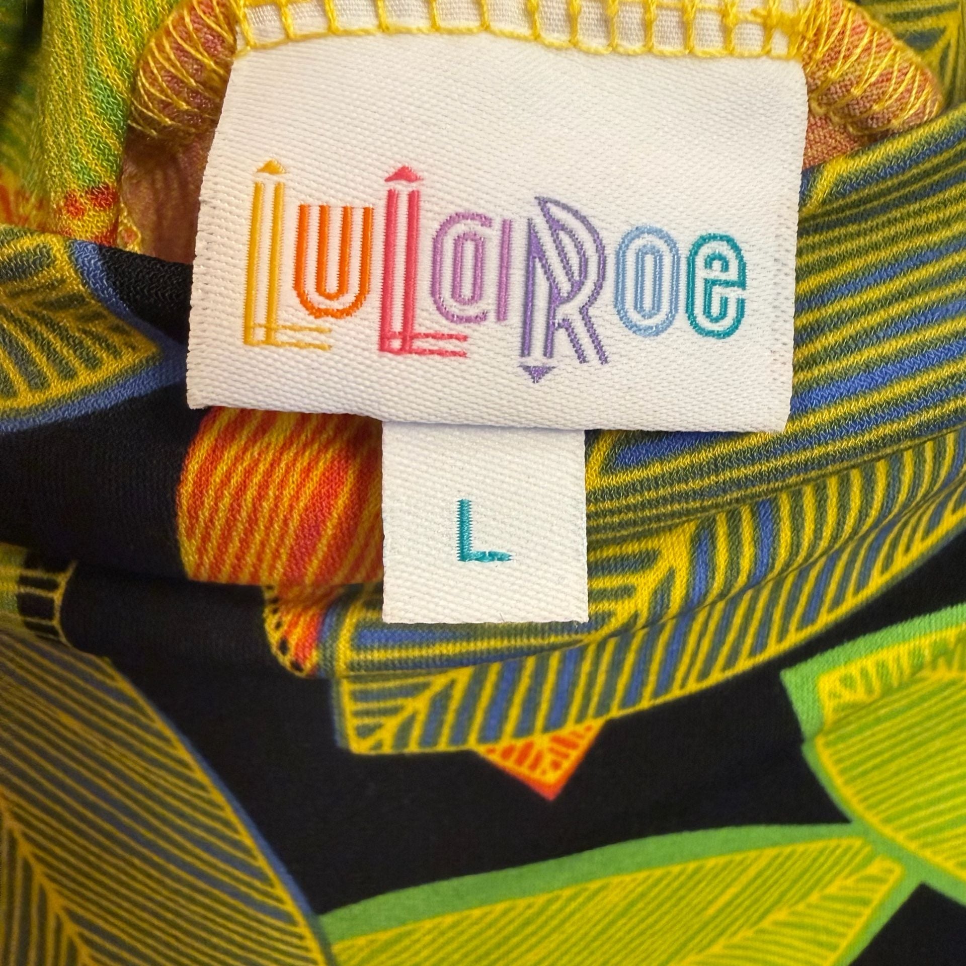 New Lularoe Maxi Skirt Size L Green Orange Leaf Print 4
