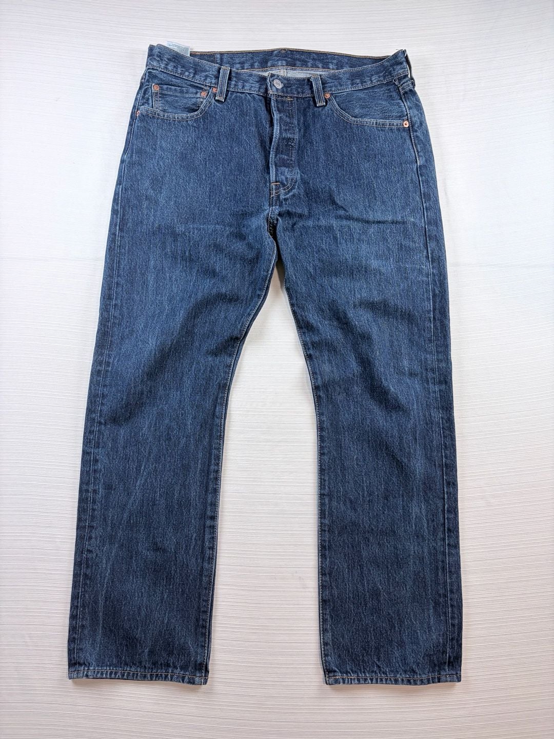 Levi's 501 Original Fit Jeans Size 34x30 Blue Denim Button Fly Straight 2