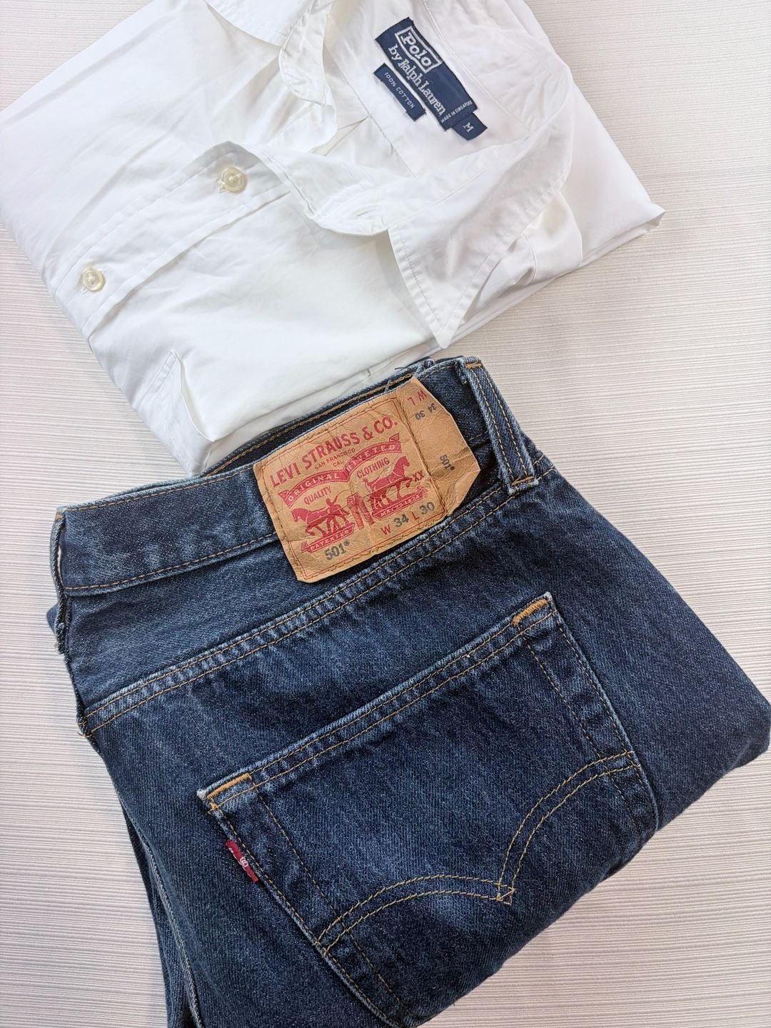 Levi's 501 Original Fit Jeans Size 34x30 Blue Denim Button Fly Straight 8