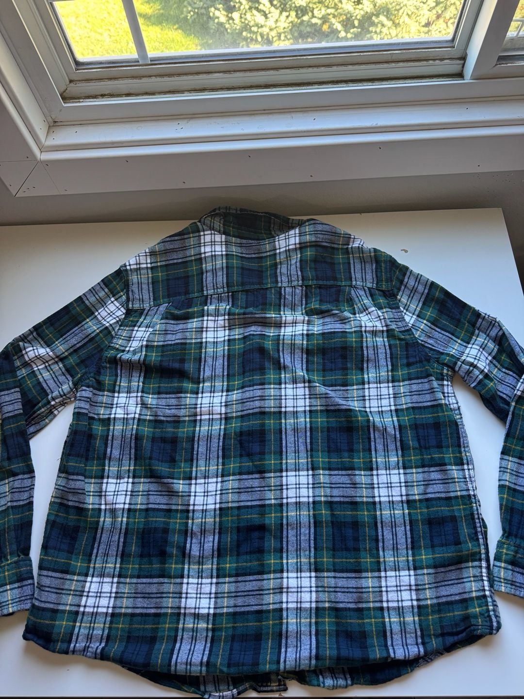 George Flannel Button Down Shirt Size 2XL Green Plaid 4