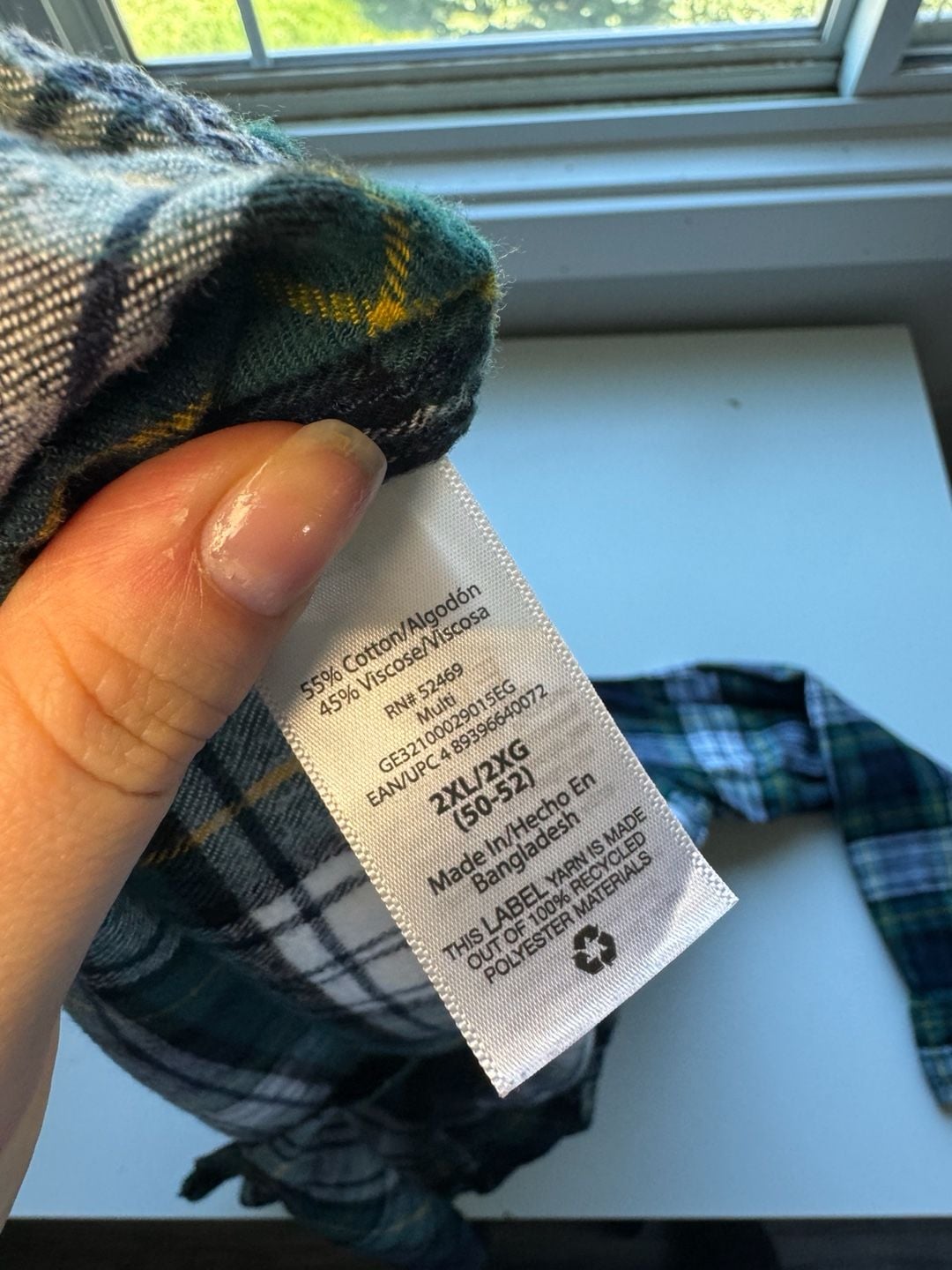 George Flannel Button Down Shirt Size 2XL Green Plaid 6
