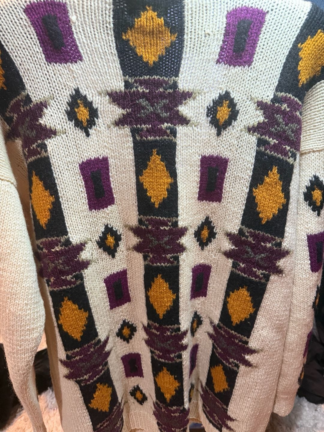 Marsh Landing Hand Knits Cardigan Sweater Size M Aztec Geometric 8