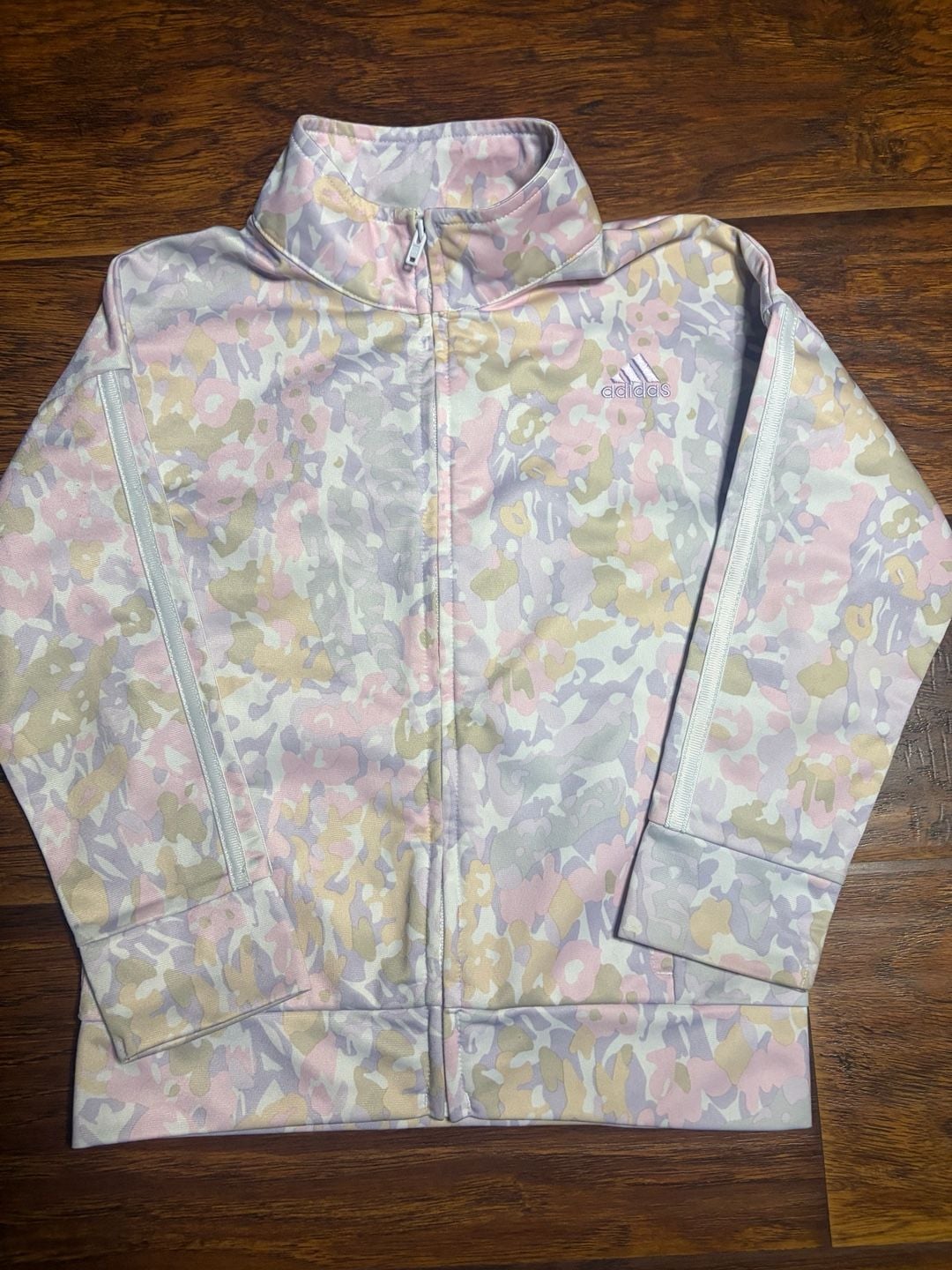 Adidas Track Jacket Size 5 Multi Color Camo Print Full Zip Regular Fit 2