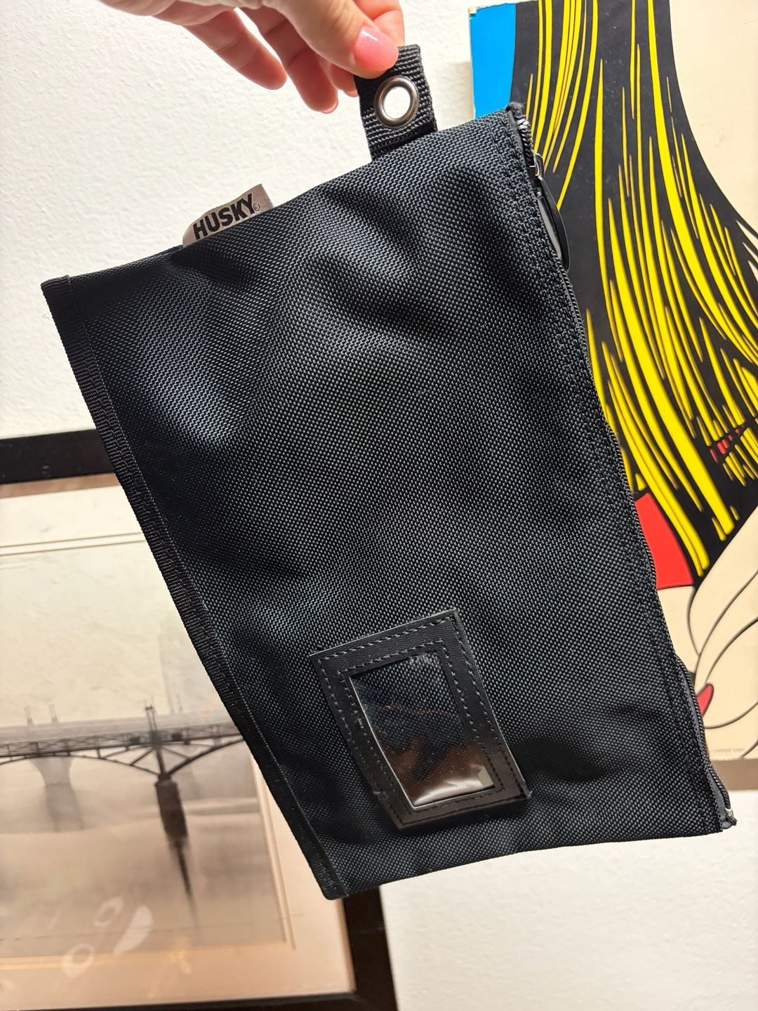 Husky 12 In Document Bag Black Tool Pouch With ID Window 1