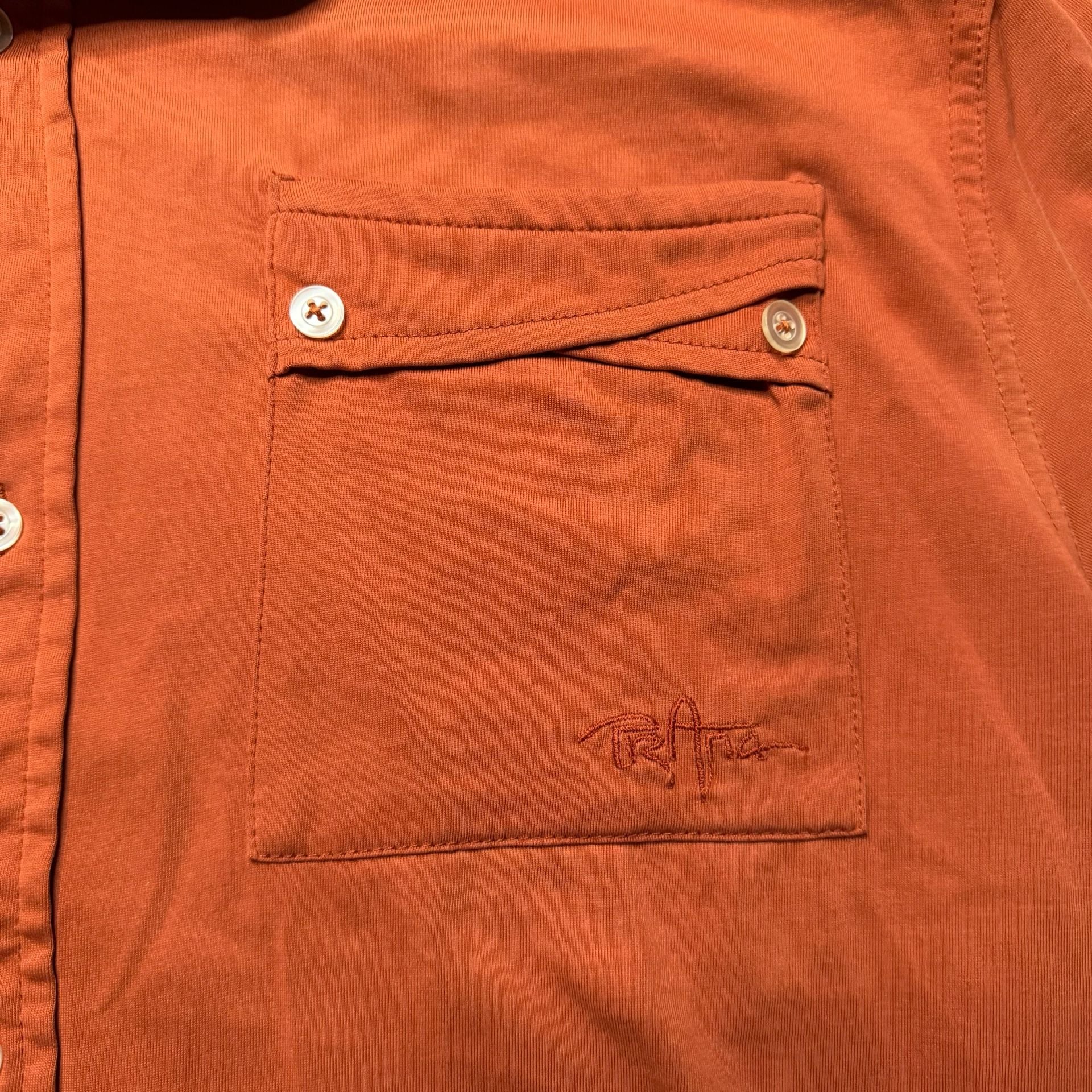 Prana Breathe Short Sleeve Button Down Shirt Size Large Burnt Orange 3