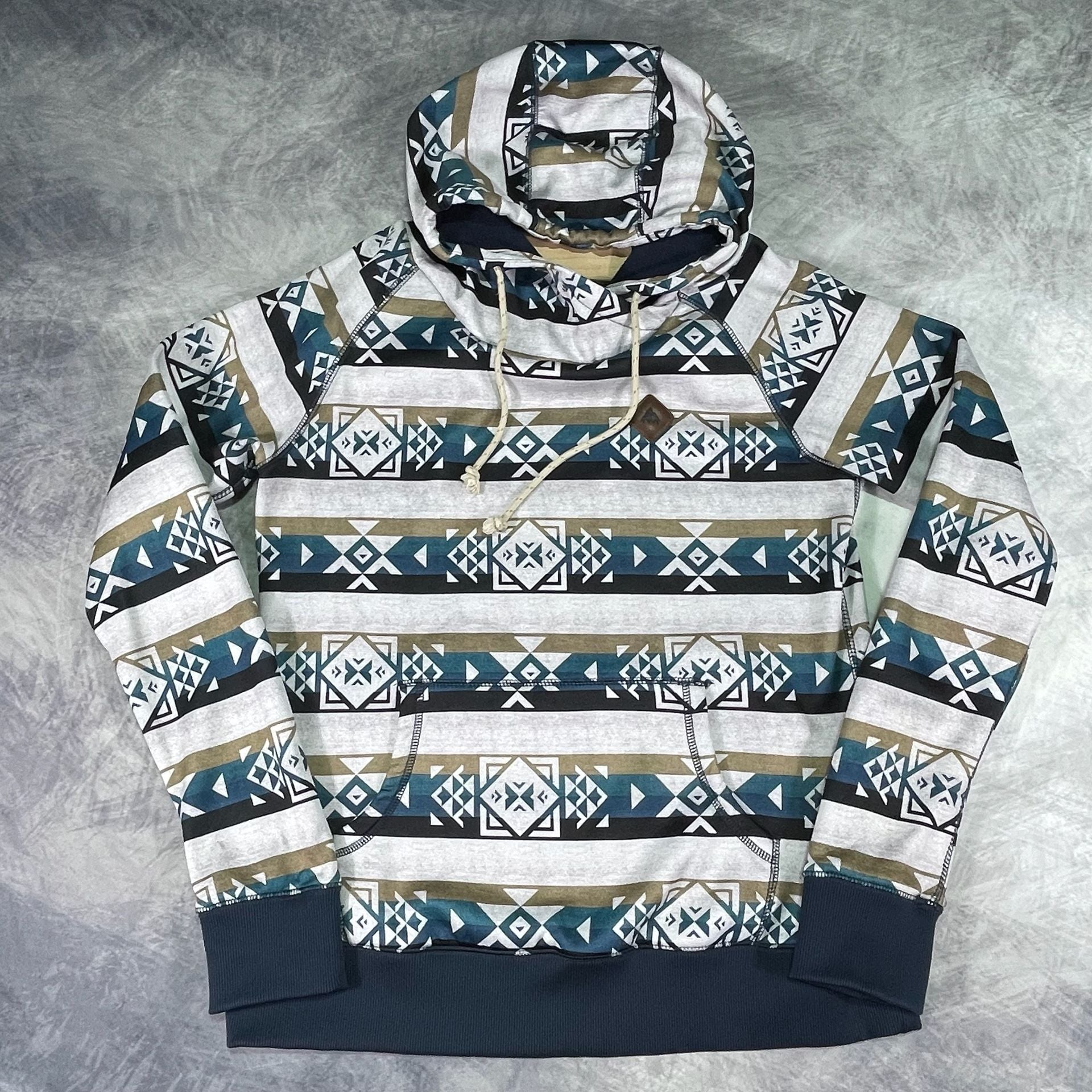 Burton Heron Pullover Size L Aztec Dryride Fleece Hoodie 2