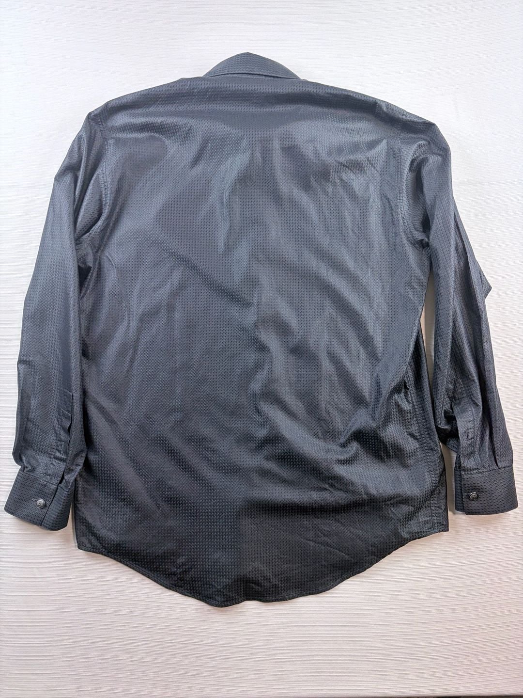 Versace Classic V2 Long Sleeve Button Up Shirt Size 15.5 39 Black Textured 8