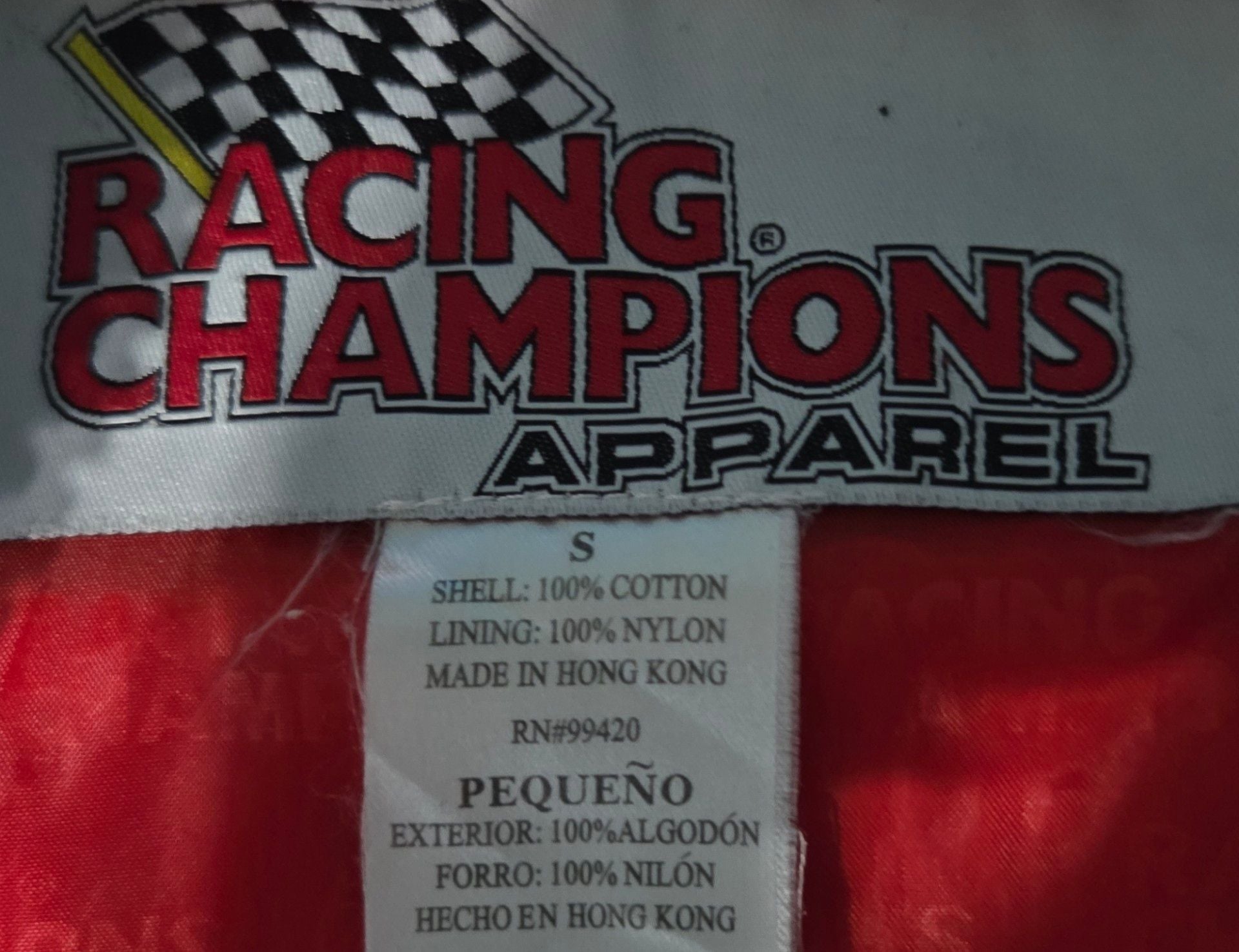 Racing Champions Chevrolet Racing Nascar Jacket Size S Red Black 6