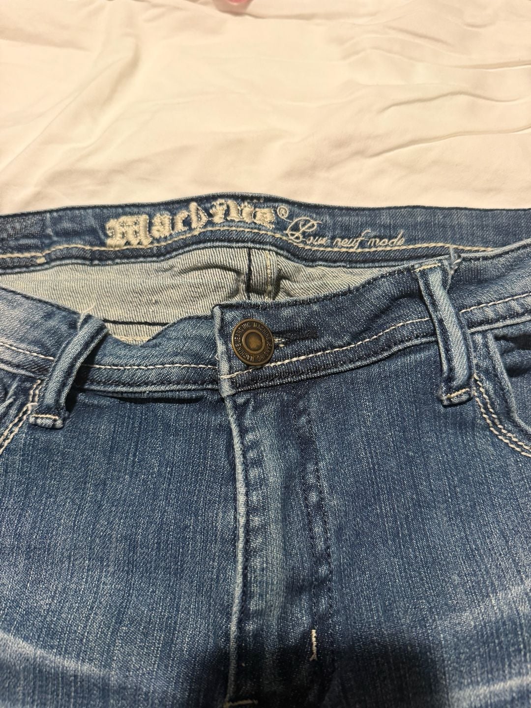 Machine Jeans Distressed Blue Denim Jeans. 0006 4