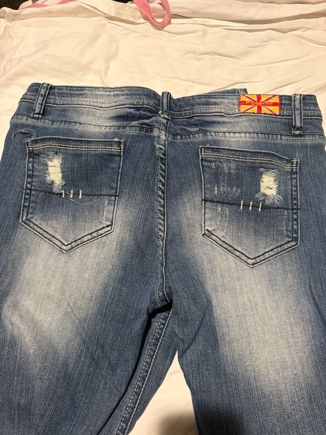 Machine Jeans Distressed Blue Denim Jeans. 0006 5