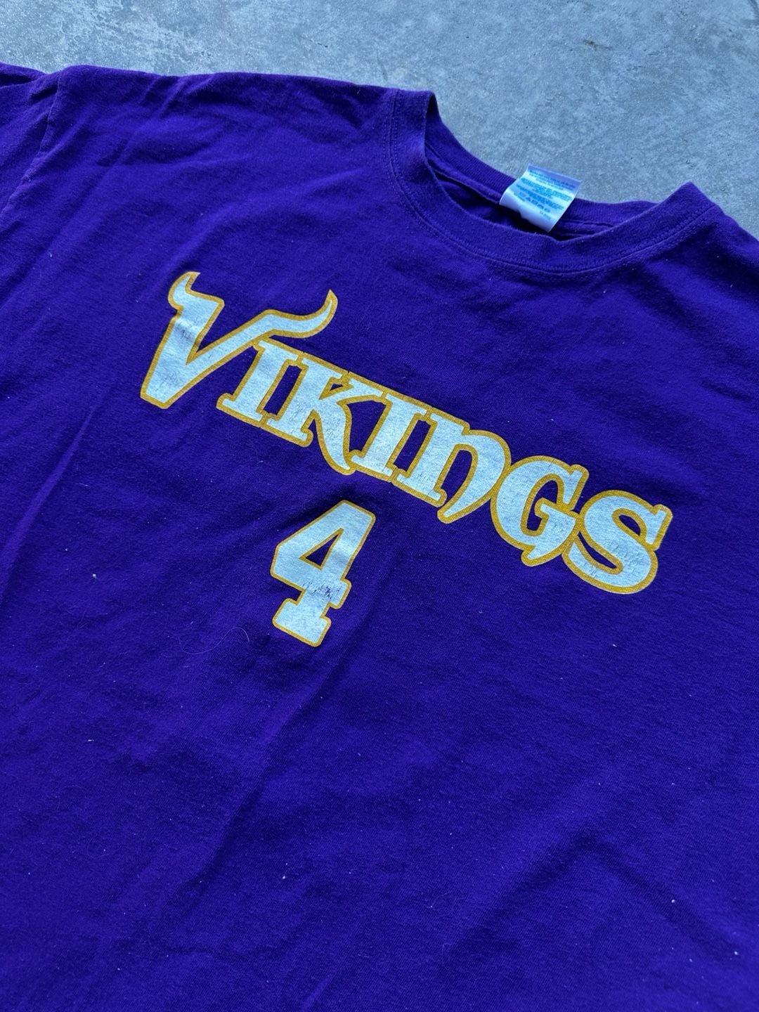 Gildan Minnesota Vikings Brett Favre 4 T-Shirt XL Purple NFL 5