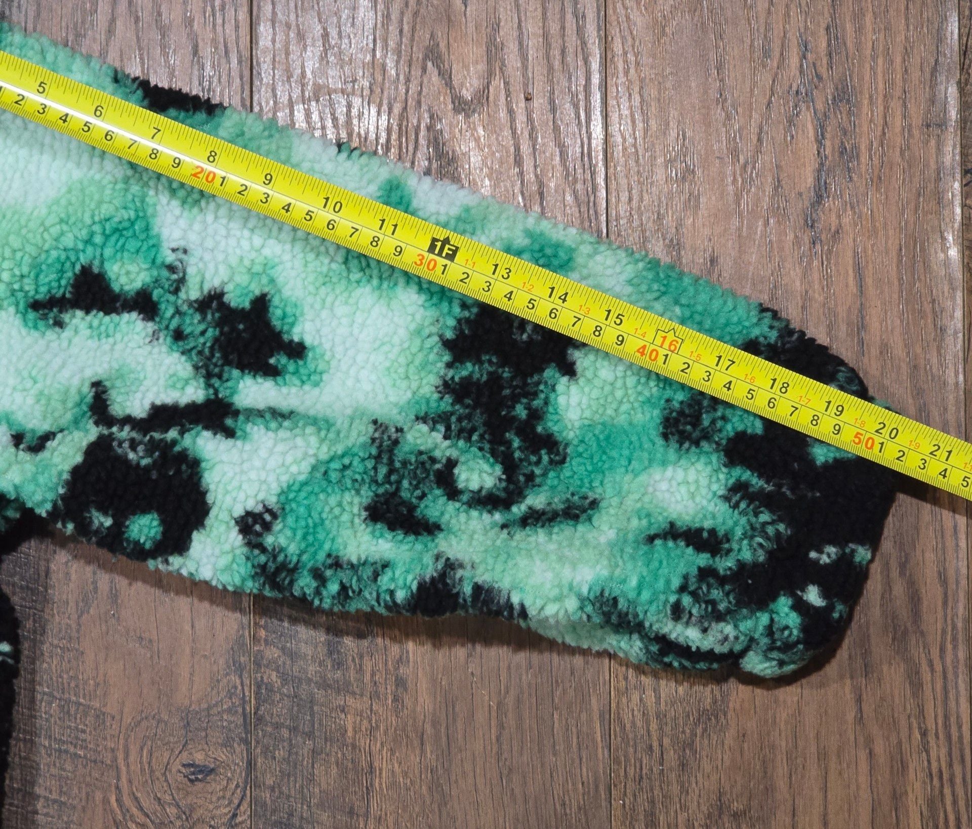 No Fear x H&M Sherpa Fleece Jacket Size XXL Green Black Tie Dye Zip 12