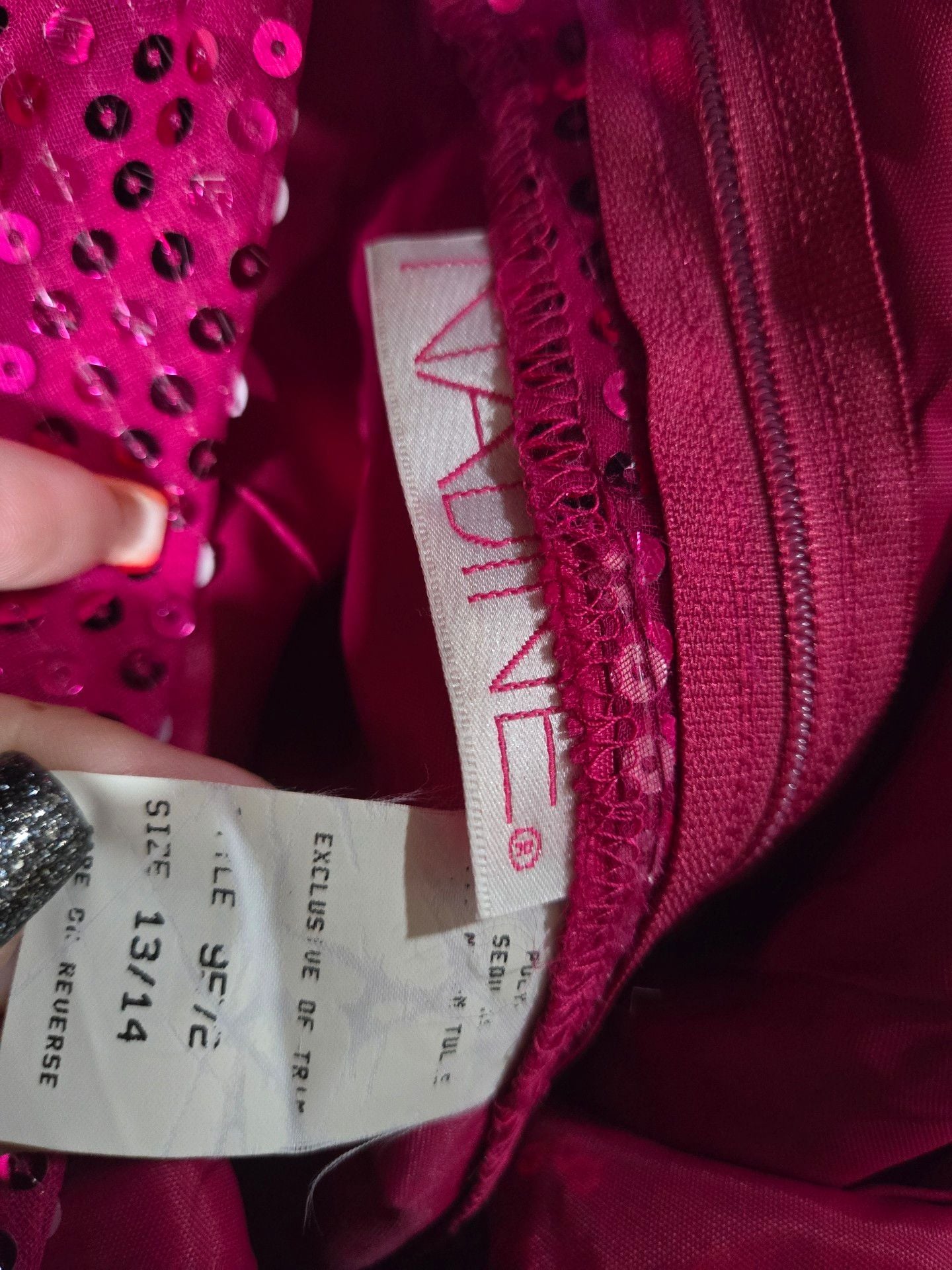 Nadine Magenta Sequin Ruffle Sleeve Dress 4