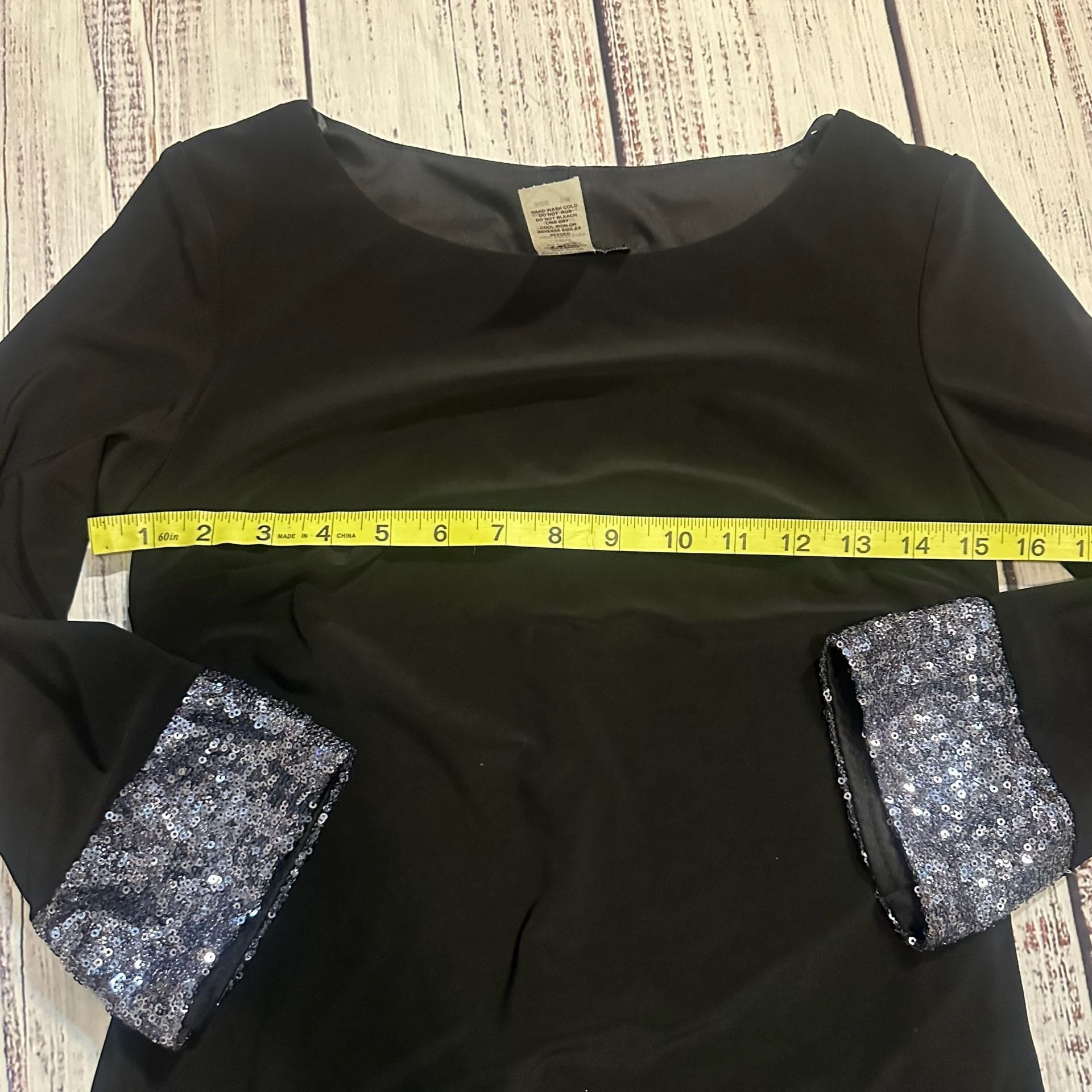 B. Darlin Dress Size 7.8 Black Silver Sequin Hem Cuffs Cocktail Party Dress 4