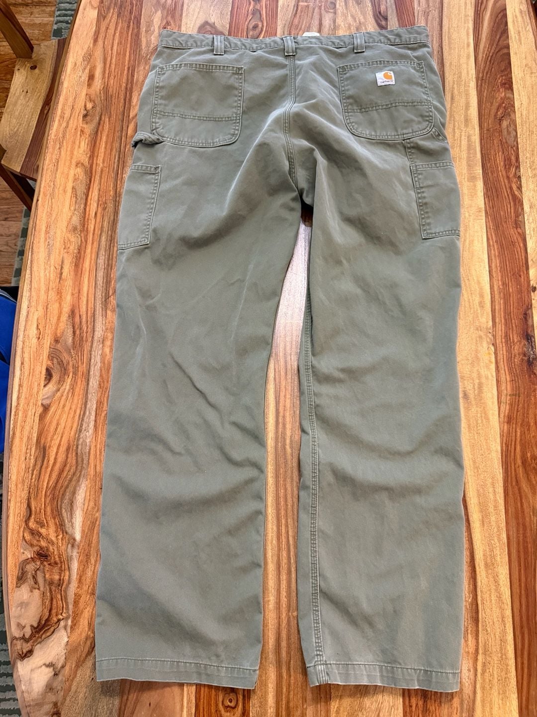 Carhartt B324 Relaxed Fit Carpenter Pants Size 42x34 Olive Green 2