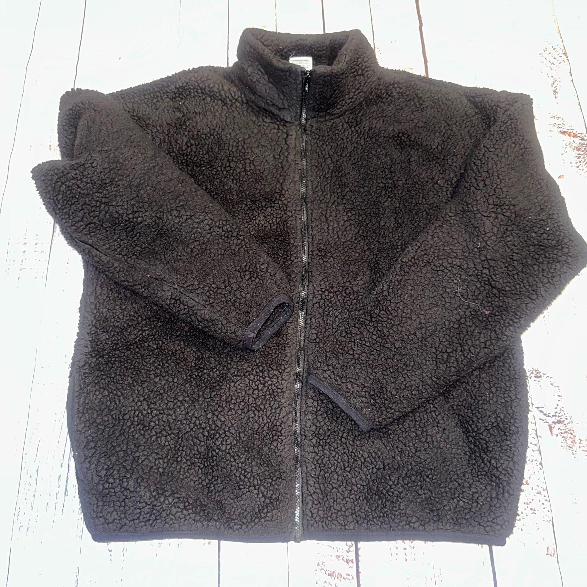 Victoria's Secret PINK Sherpa Full Zip Fleece Jacket Size XS Black 2