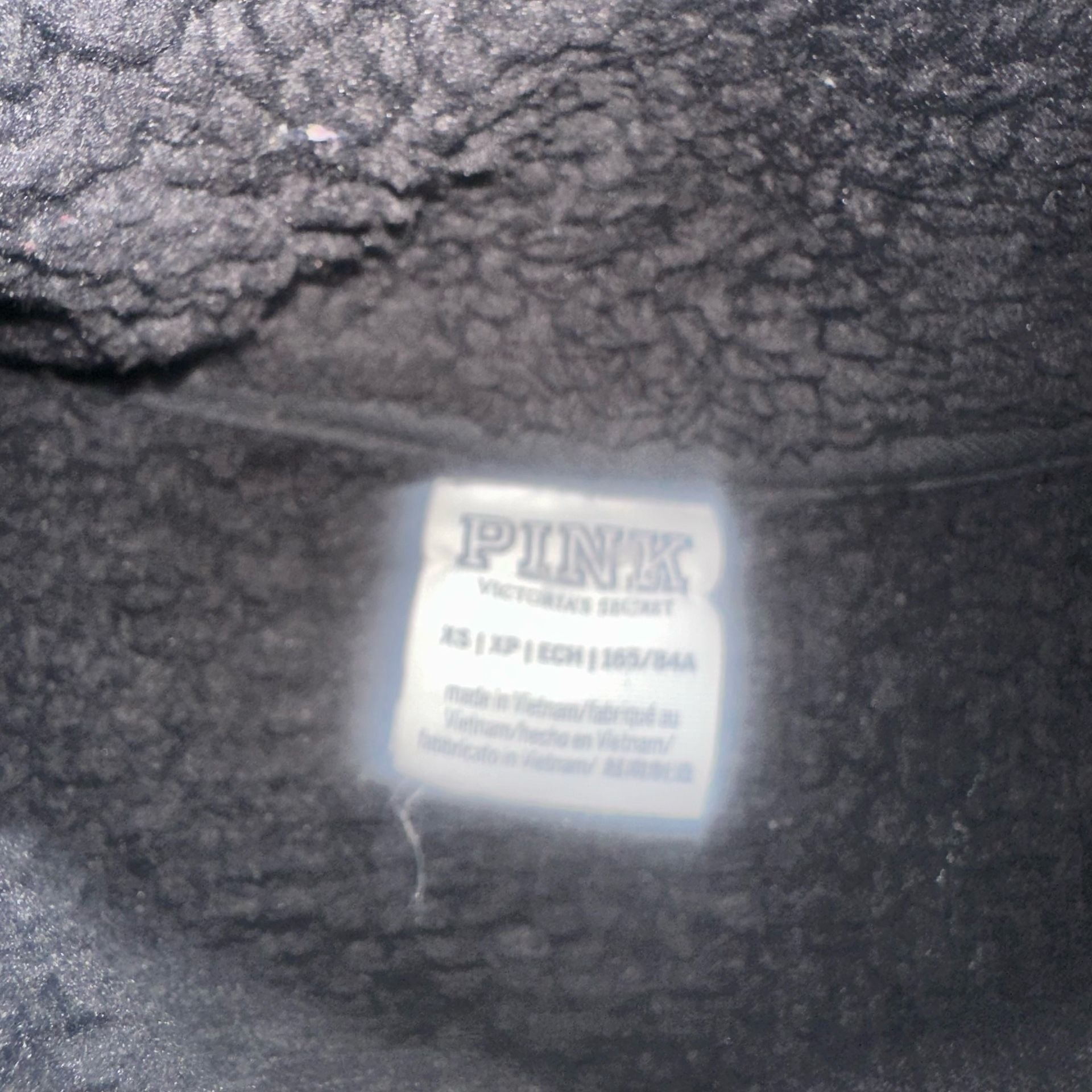 Victoria's Secret PINK Sherpa Full Zip Fleece Jacket Size XS Black 5