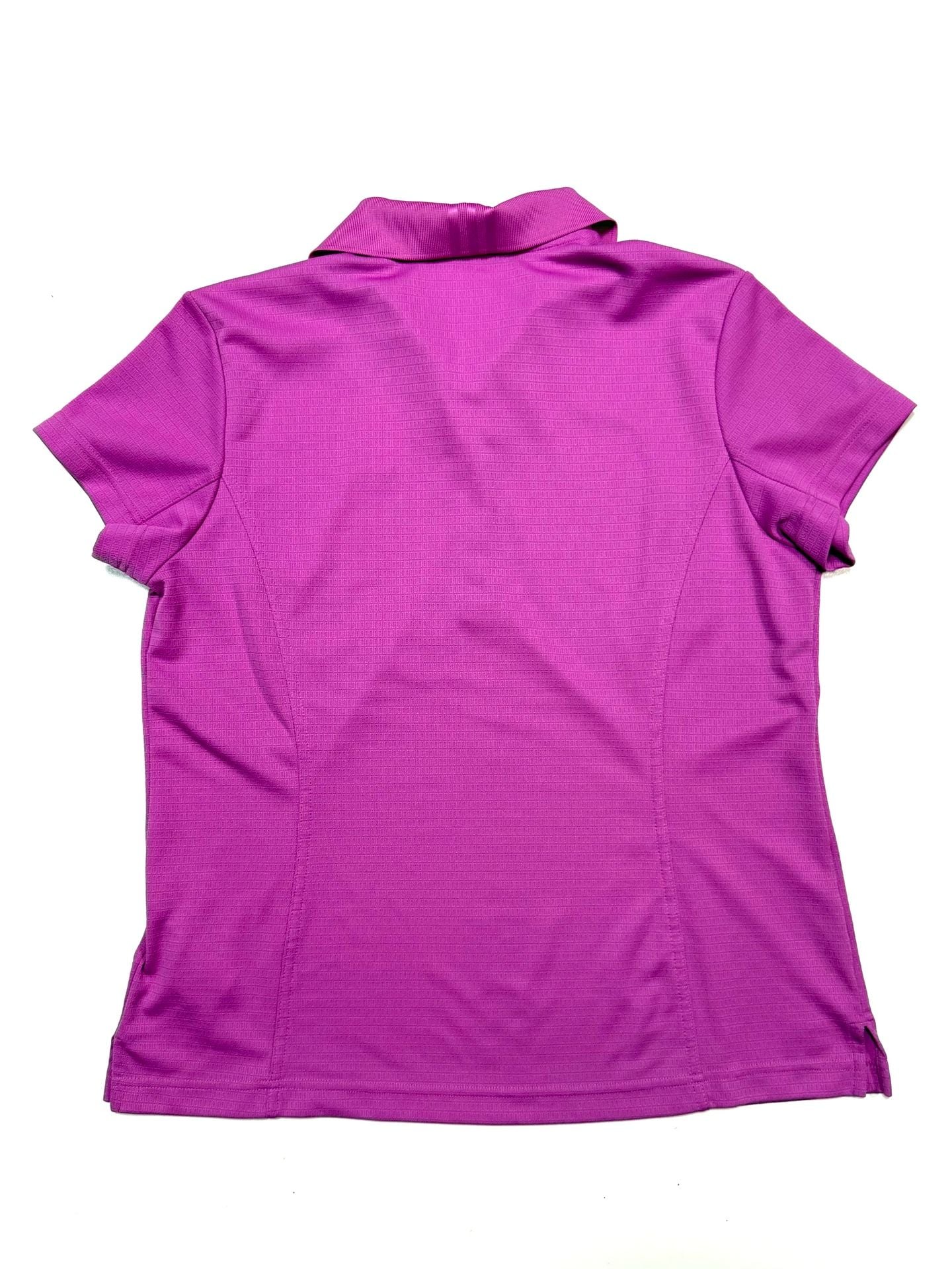 Adidas Women's Polo Shirt Size L Preppy Old Money Country Club Golfcore Sporty ClimaLite Golf Purple Orchid Short Sleeve CCA 1894 Embroidered Logo Moisture Wicking Athletic Top 8