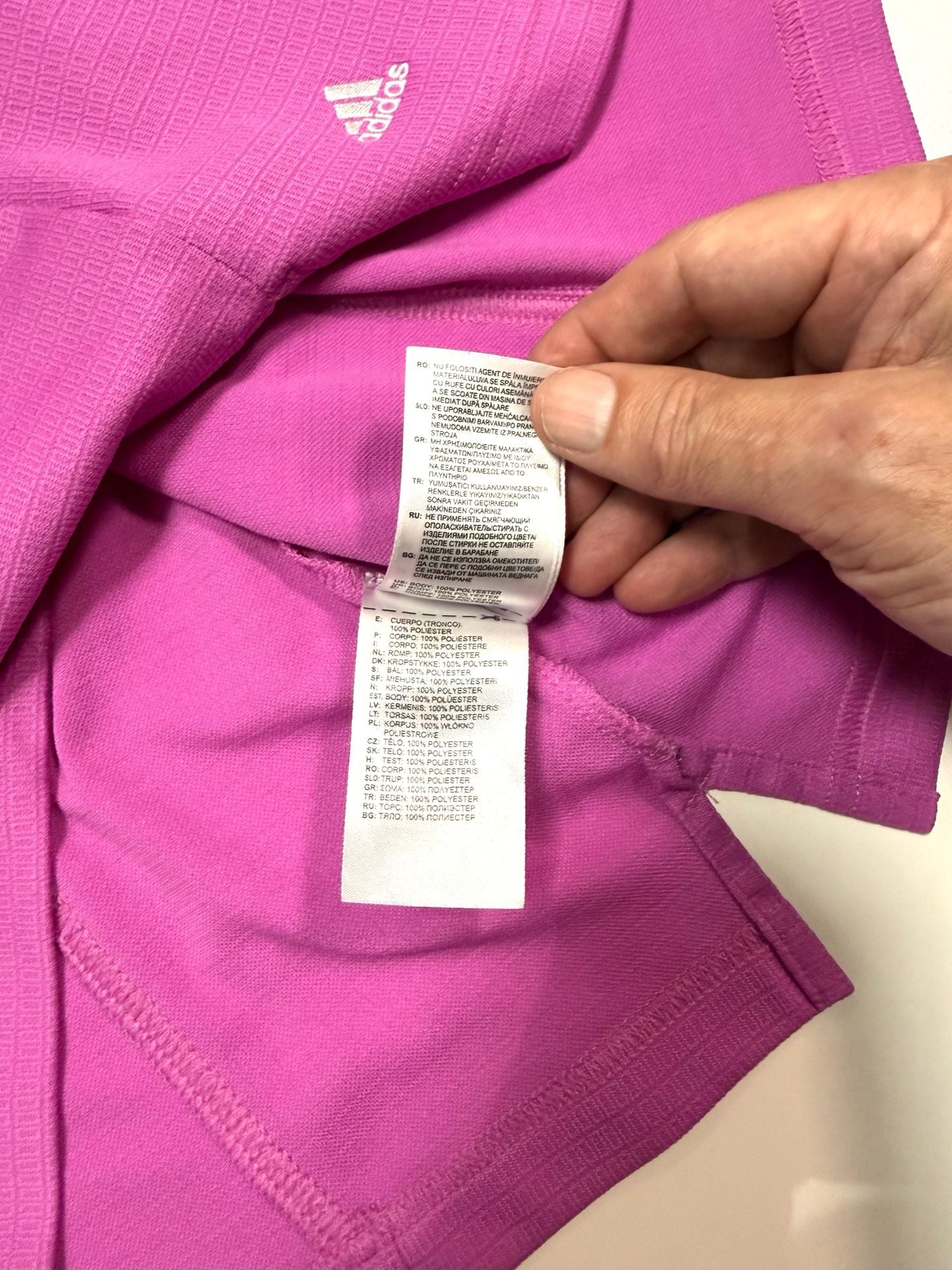 Adidas Women's Polo Shirt Size L Preppy Old Money Country Club Golfcore Sporty ClimaLite Golf Purple Orchid Short Sleeve CCA 1894 Embroidered Logo Moisture Wicking Athletic Top 13