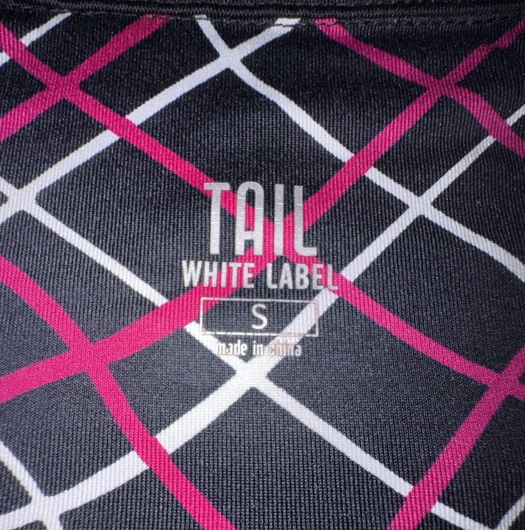 Tail White Label Mock Neck Long Sleeve Golf Shirt Size S Plaid 3