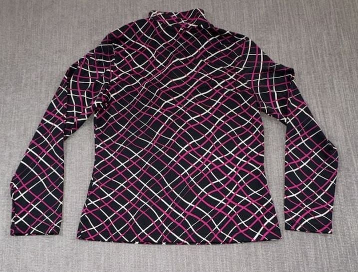 Tail White Label Mock Neck Long Sleeve Golf Shirt Size S Plaid 4