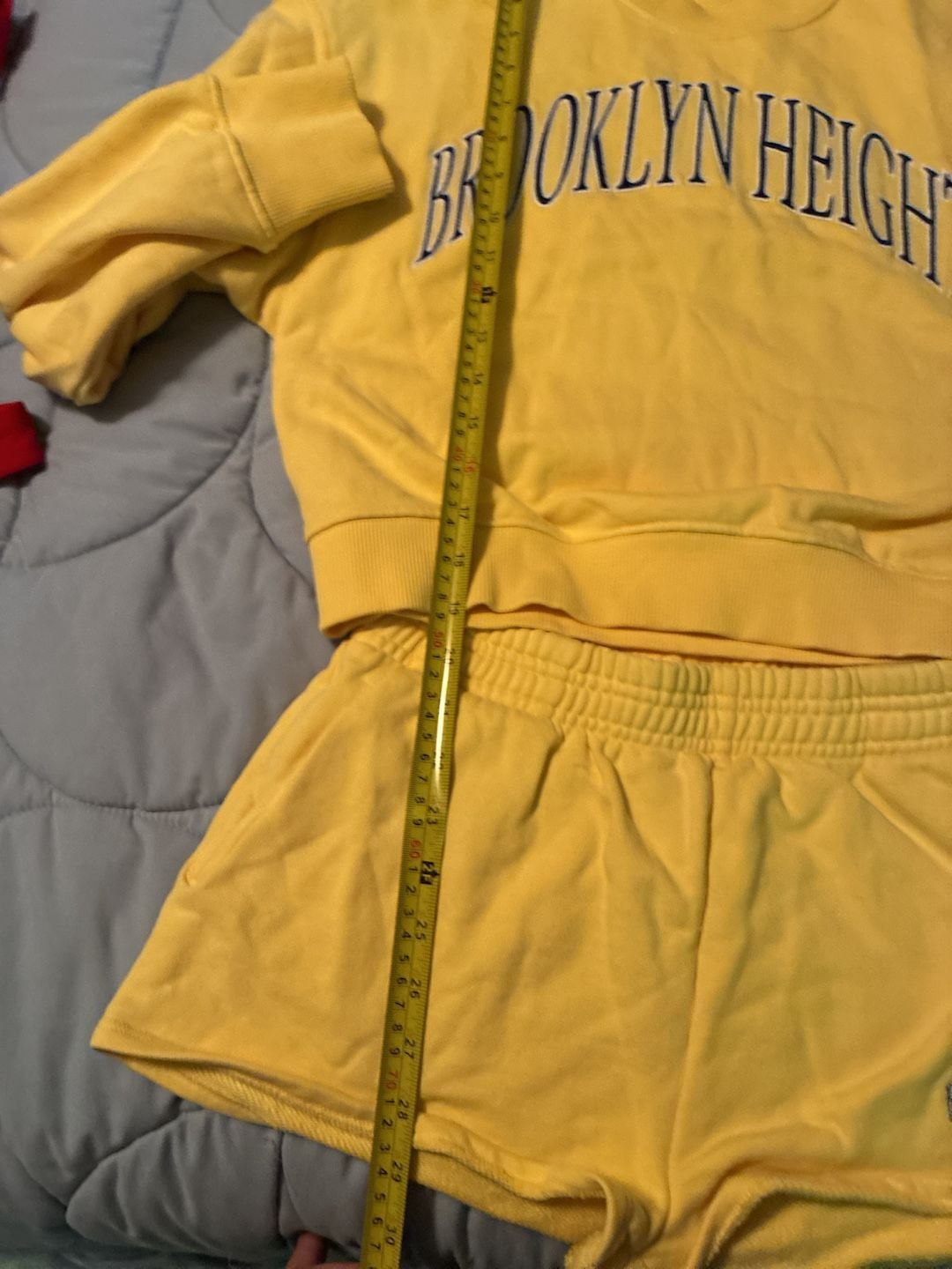 Zara Brooklyn Heights Sweatshirt And Shorts Set Size L/M Yellow NWOT A815 5