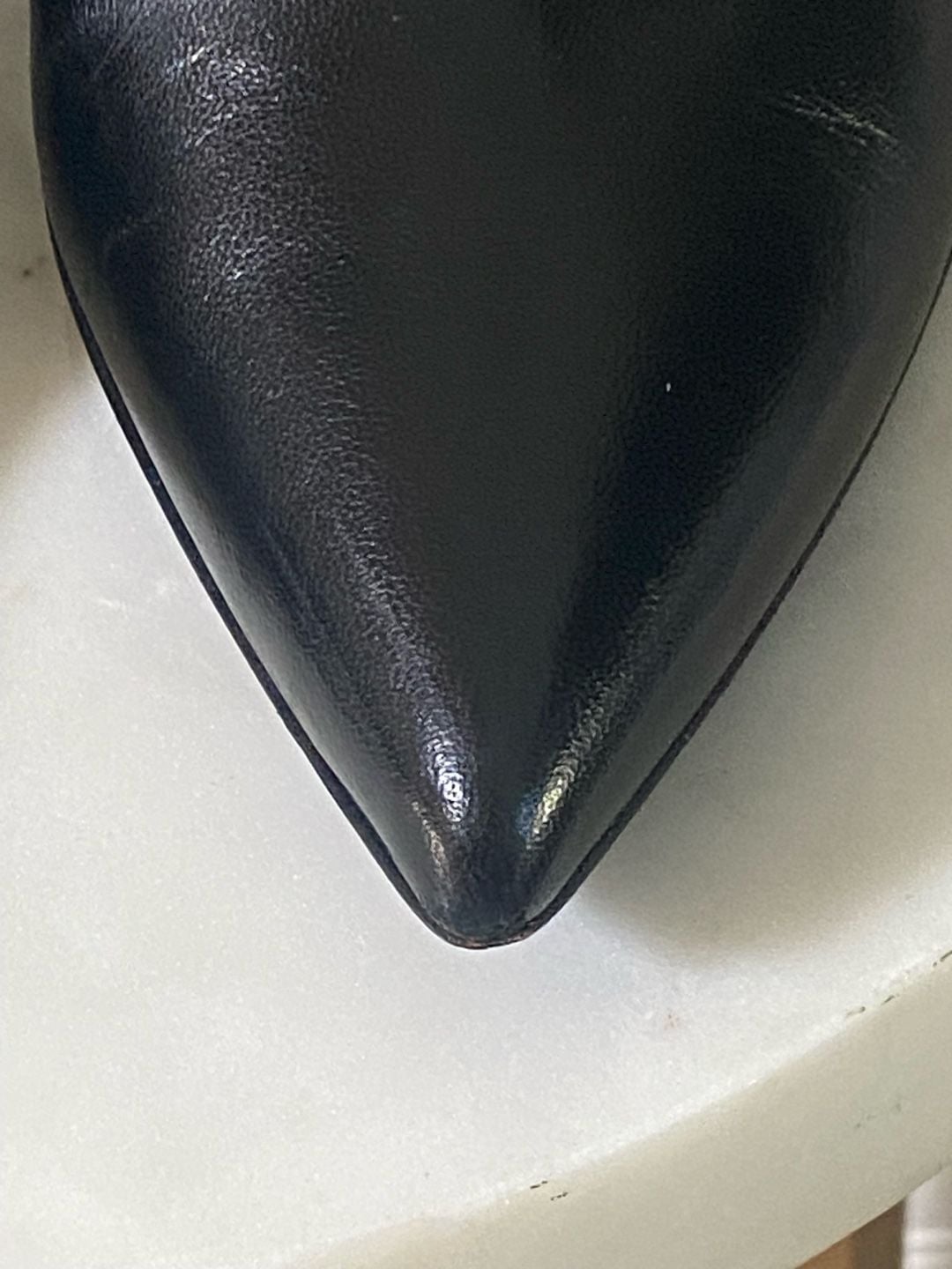 Stuart Weitzman Stuart Power Zip 75 Bootie Black Leather Pointed Toe 12