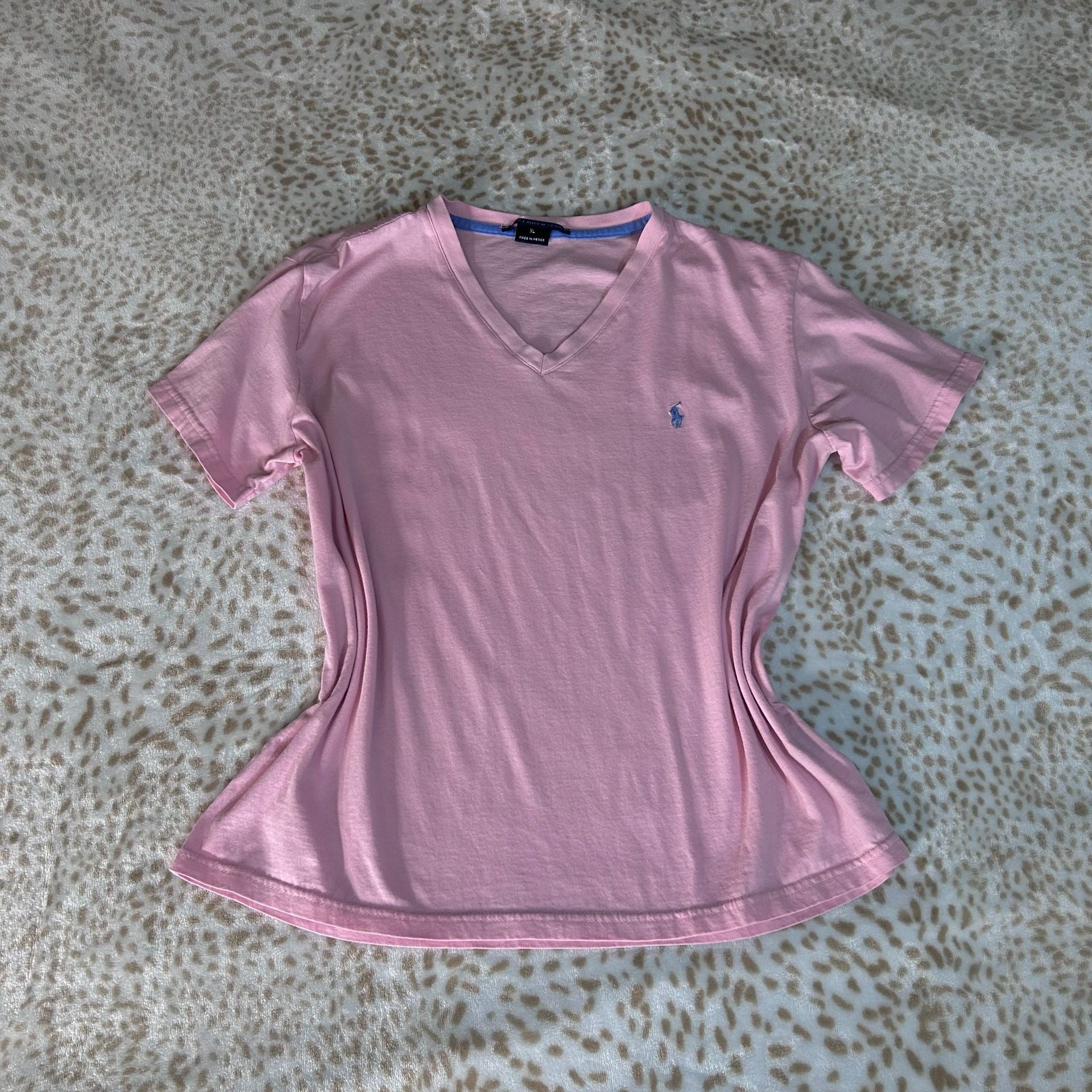 Ralph Lauren Sport V-Neck T-Shirt Size XL Pink 2