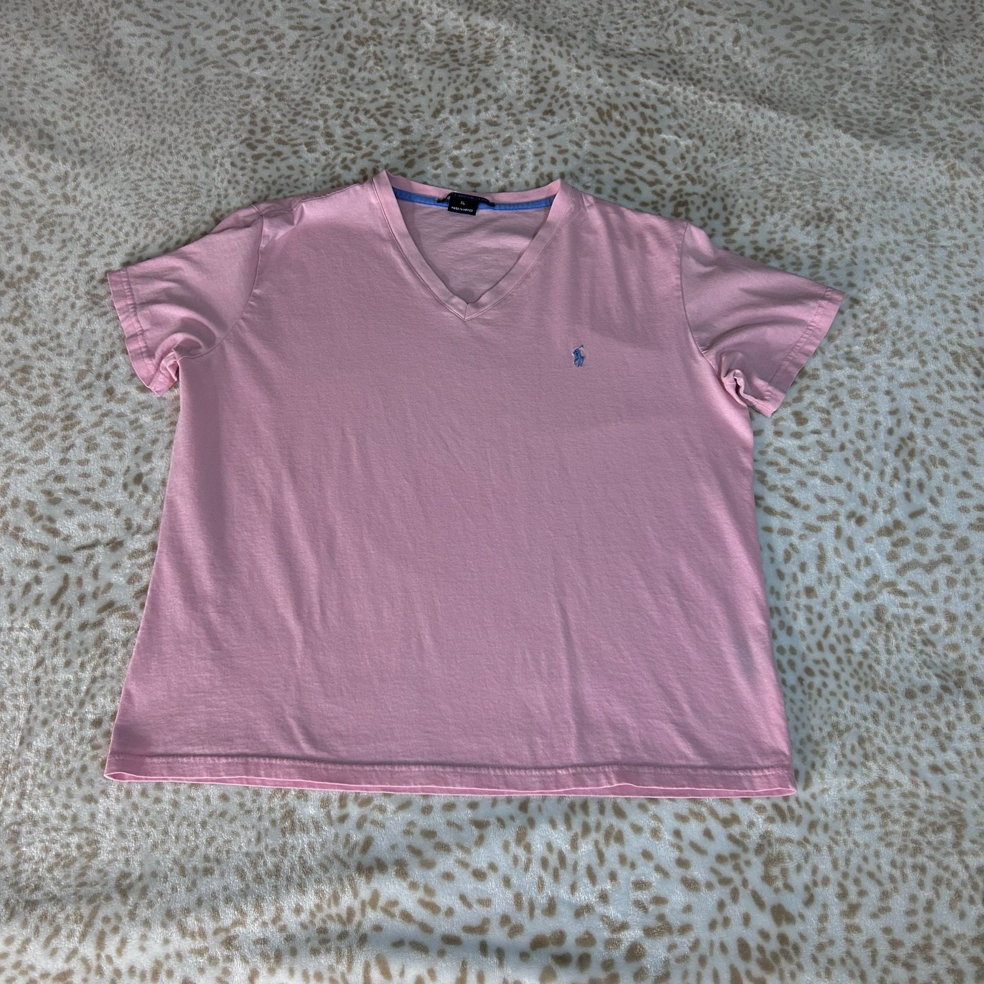 Ralph Lauren Sport V-Neck T-Shirt Size XL Pink 3