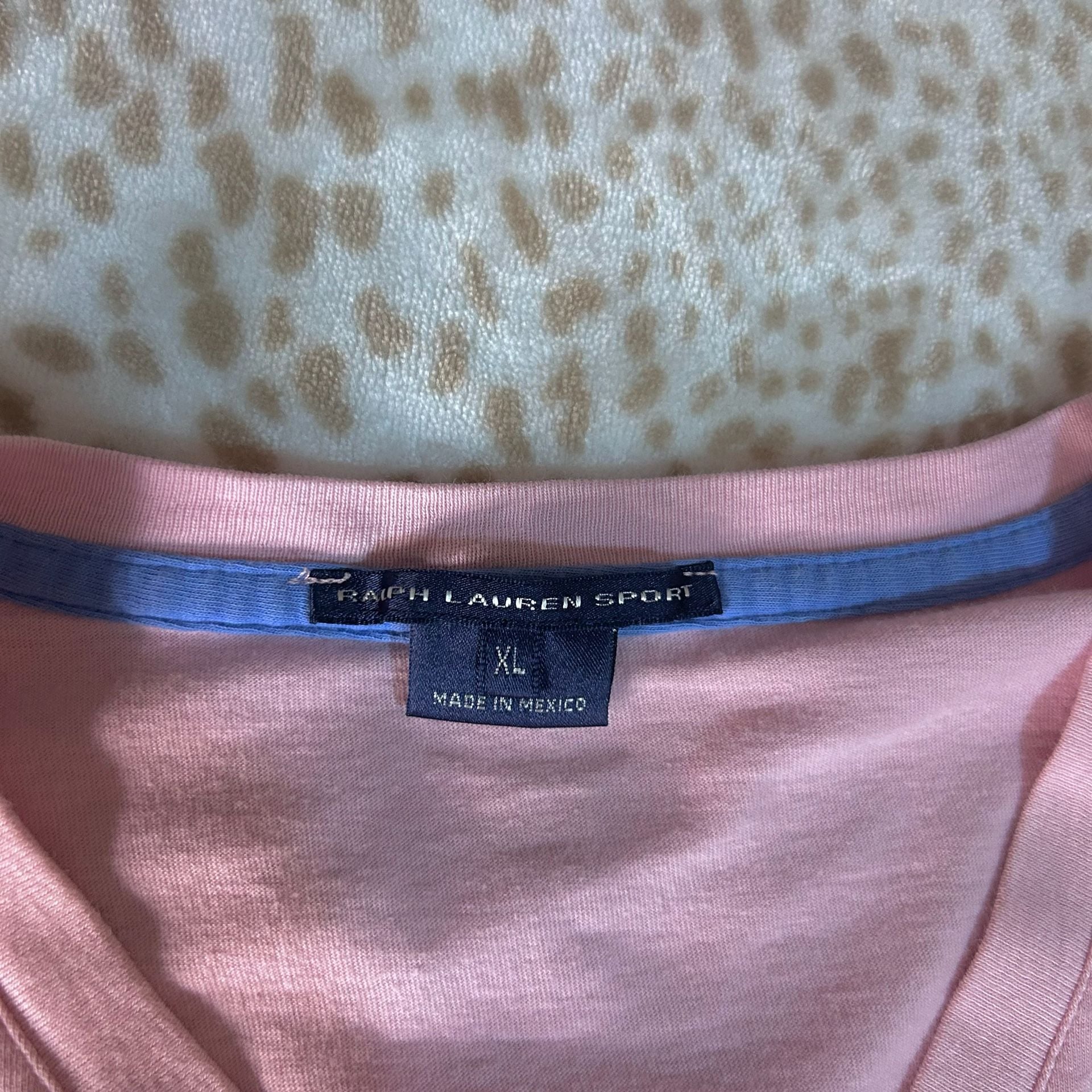 Ralph Lauren Sport V-Neck T-Shirt Size XL Pink 7