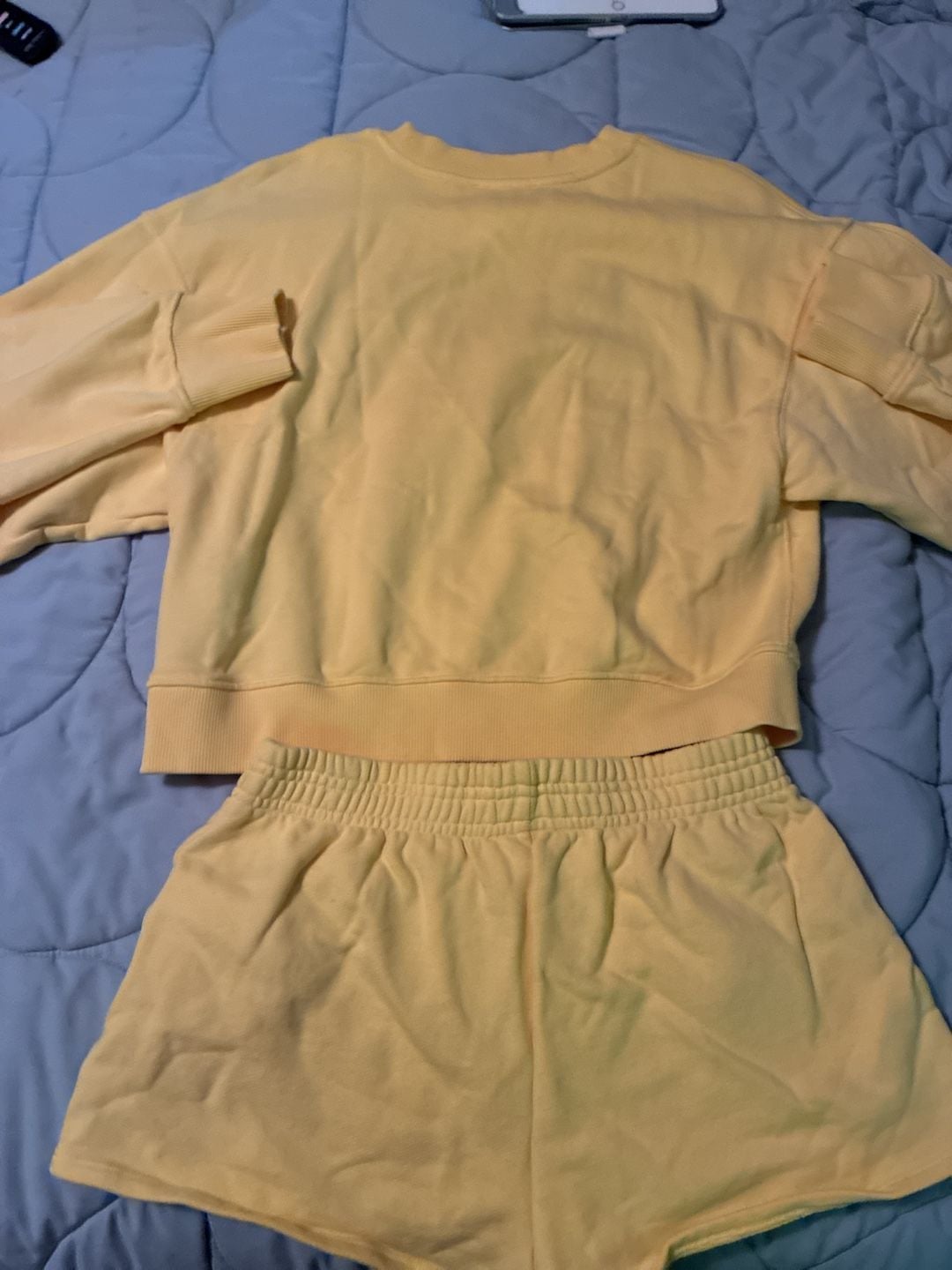 Zara Brooklyn Heights Sweatshirt And Shorts Set Size L/M Yellow NWOT A815 6