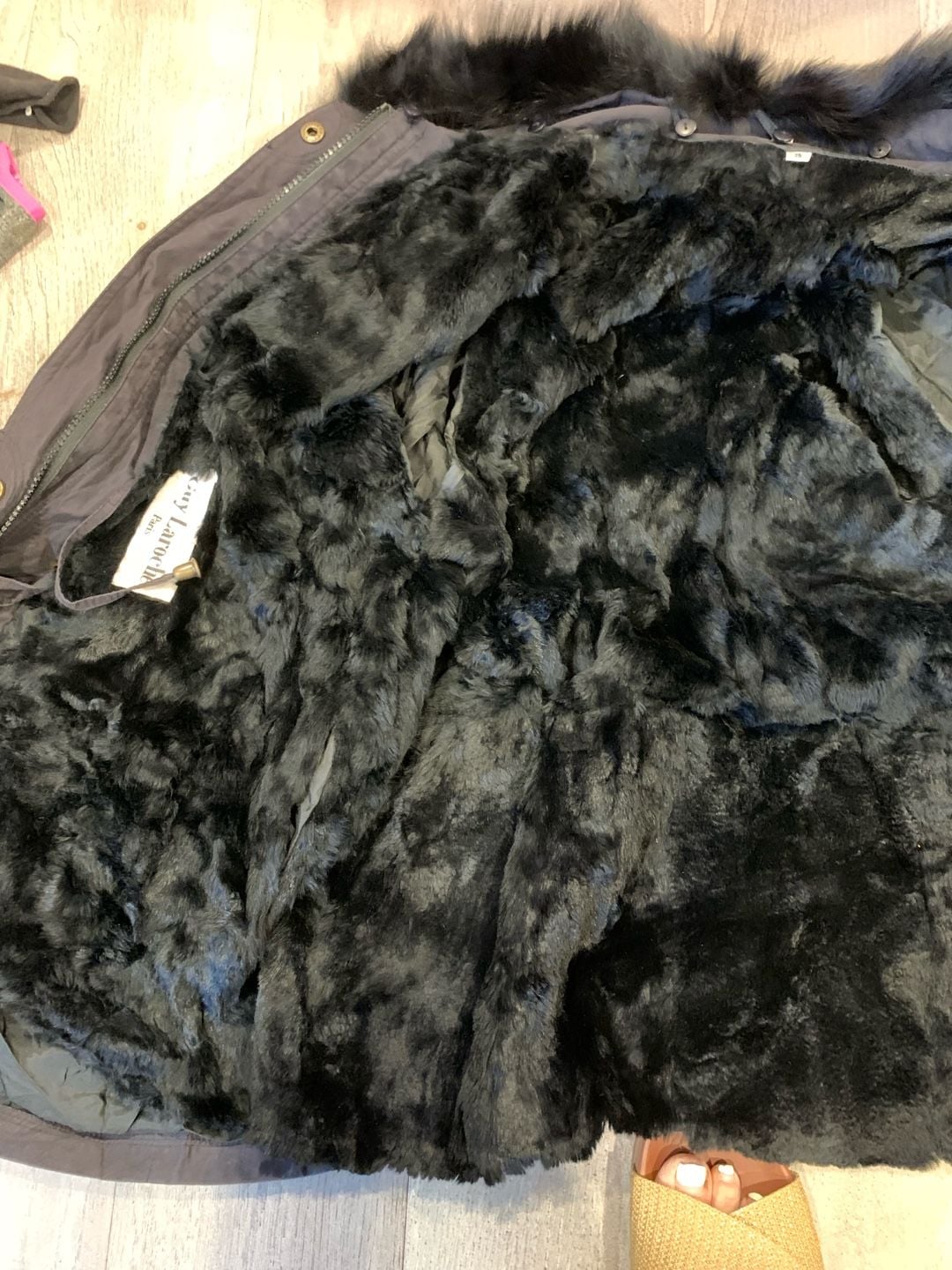 Guy laroche Skea Paris Vail Vintage Black Ski Jacket Faux Fur Trim Winter 8