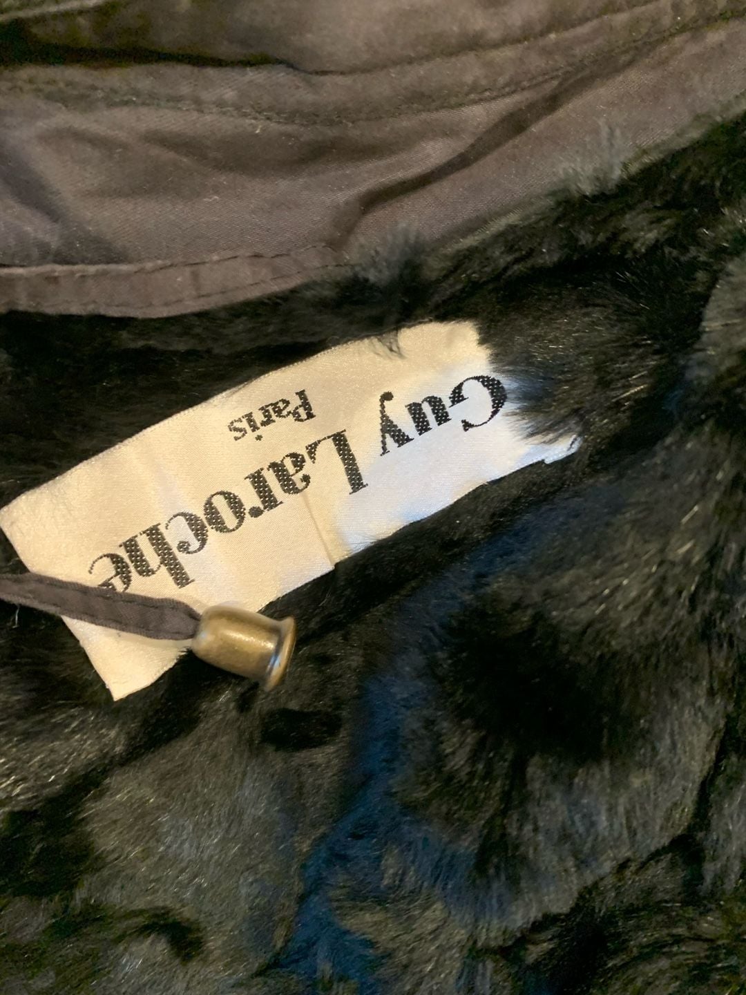 Guy laroche Skea Paris Vail Vintage Black Ski Jacket Faux Fur Trim Winter 10