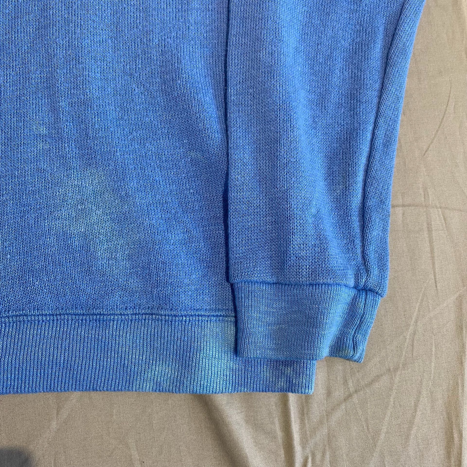 True Vintage 70s Los Altos V-Neck Sweater Blue Knit Embroidered Pullover 4