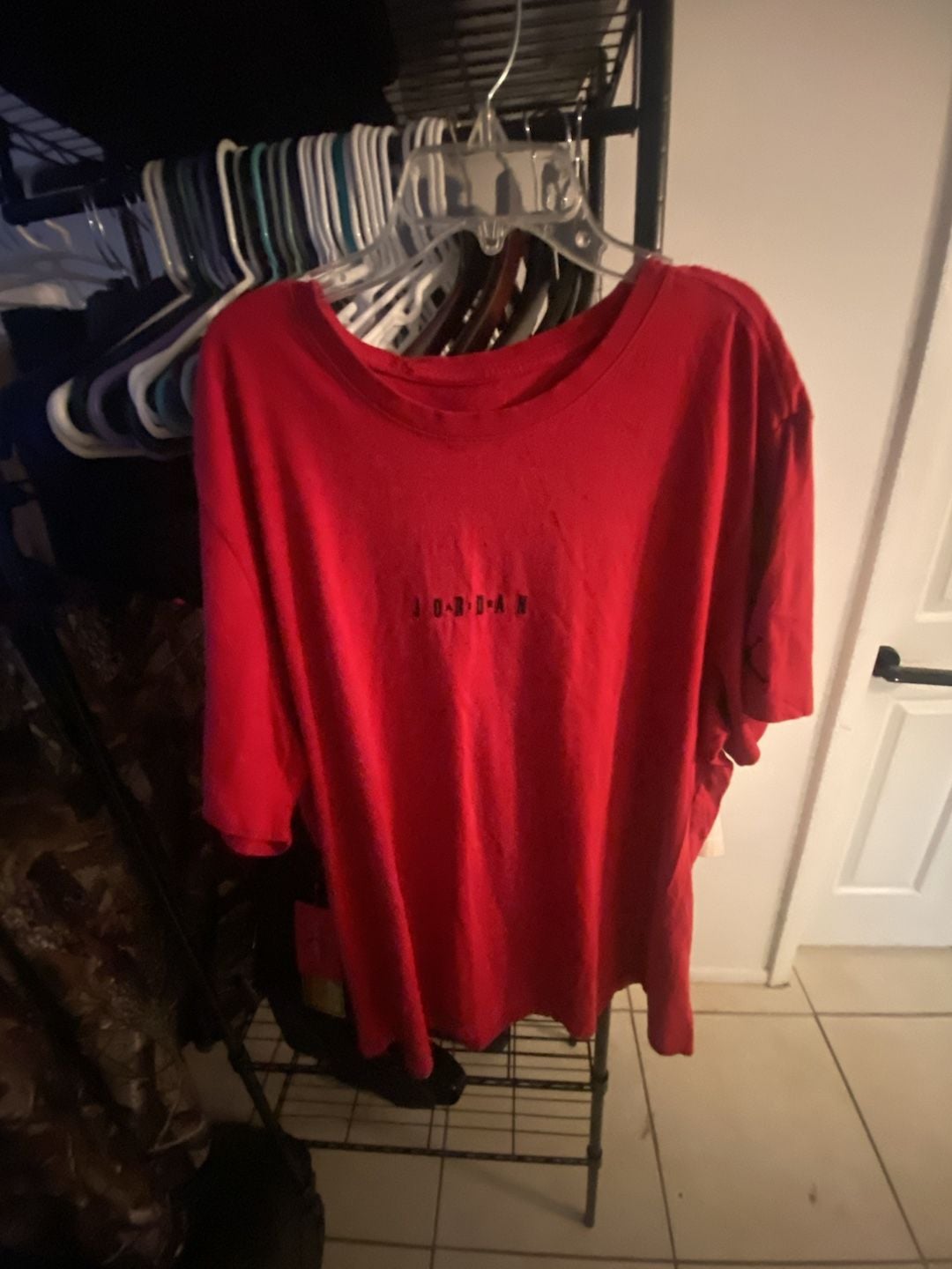 Jordan T-Shirt Size XXL Red Embroidered Logo Short Sleeve 2