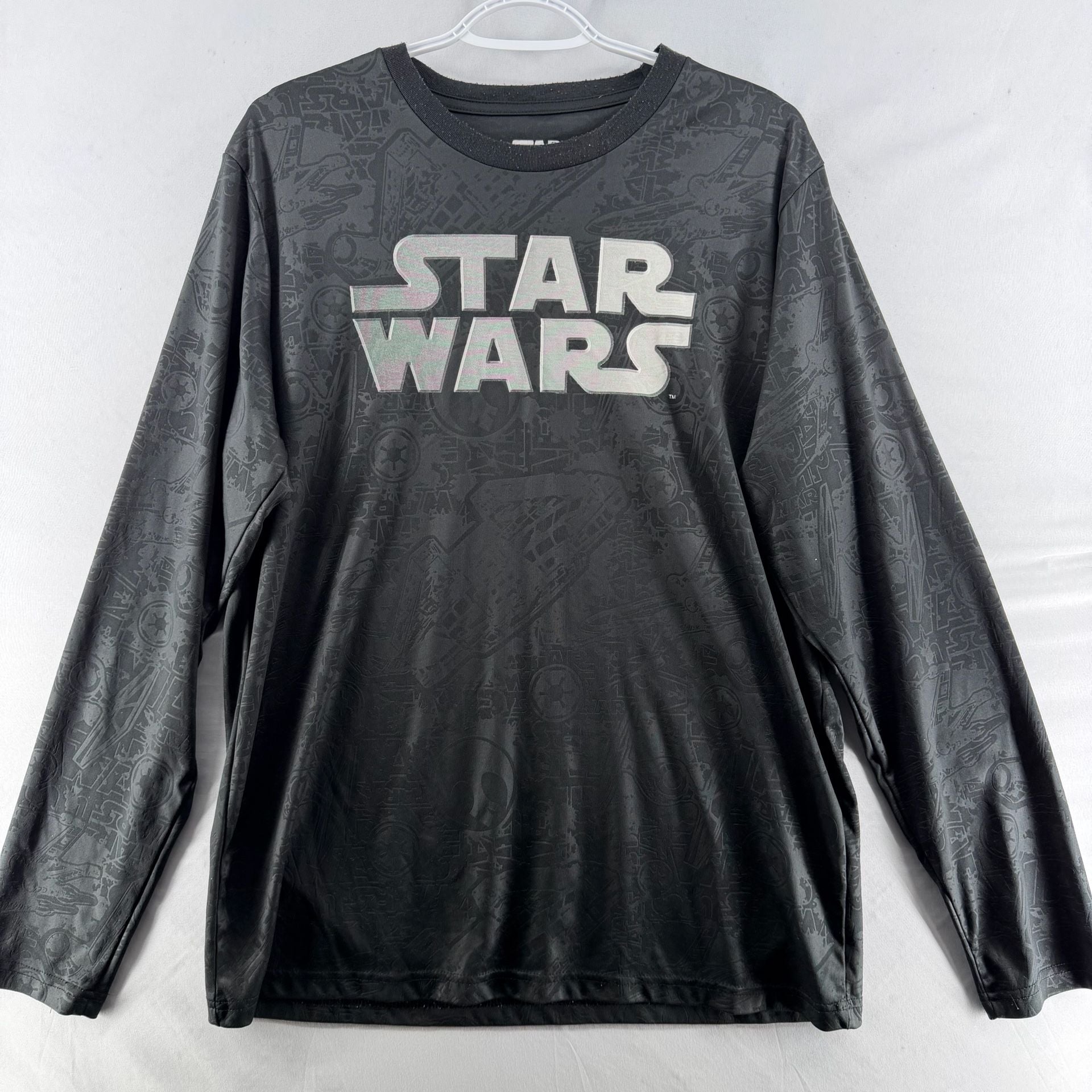 1665 Star Wars All Over Print Long Sleeve Graphic T-Shirt Size Large 2