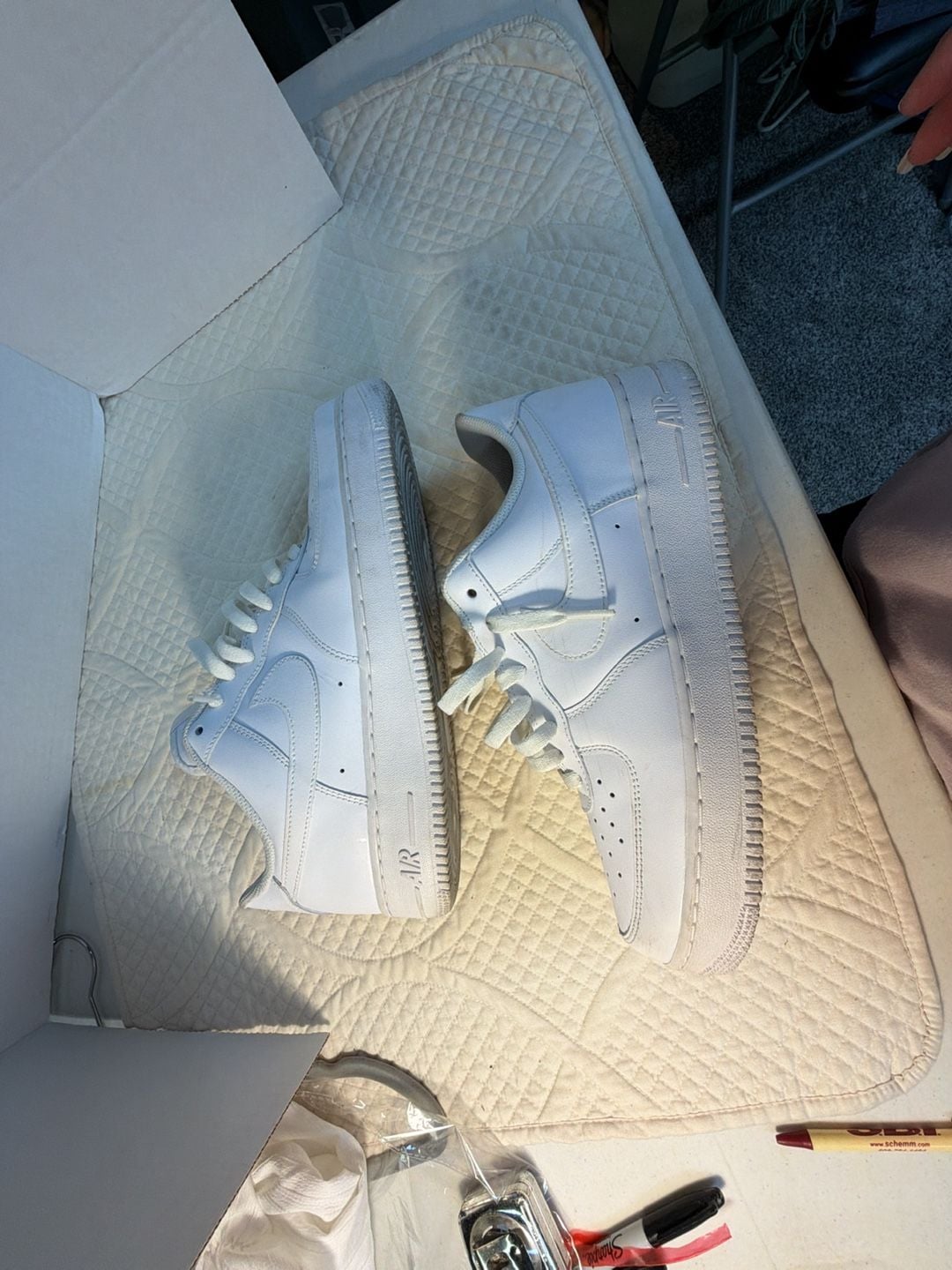 Nike Air Force 1 '07 Size 11 White Leather Sneakers 4
