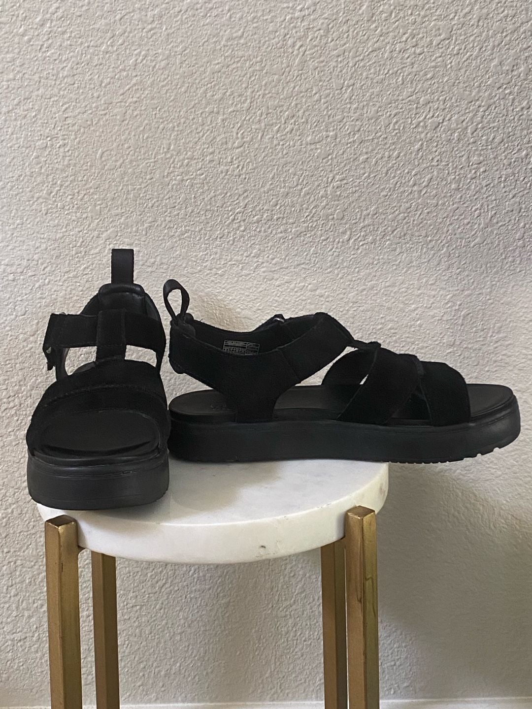 UGG Goldenstar Strap Sandals Black Suede 2