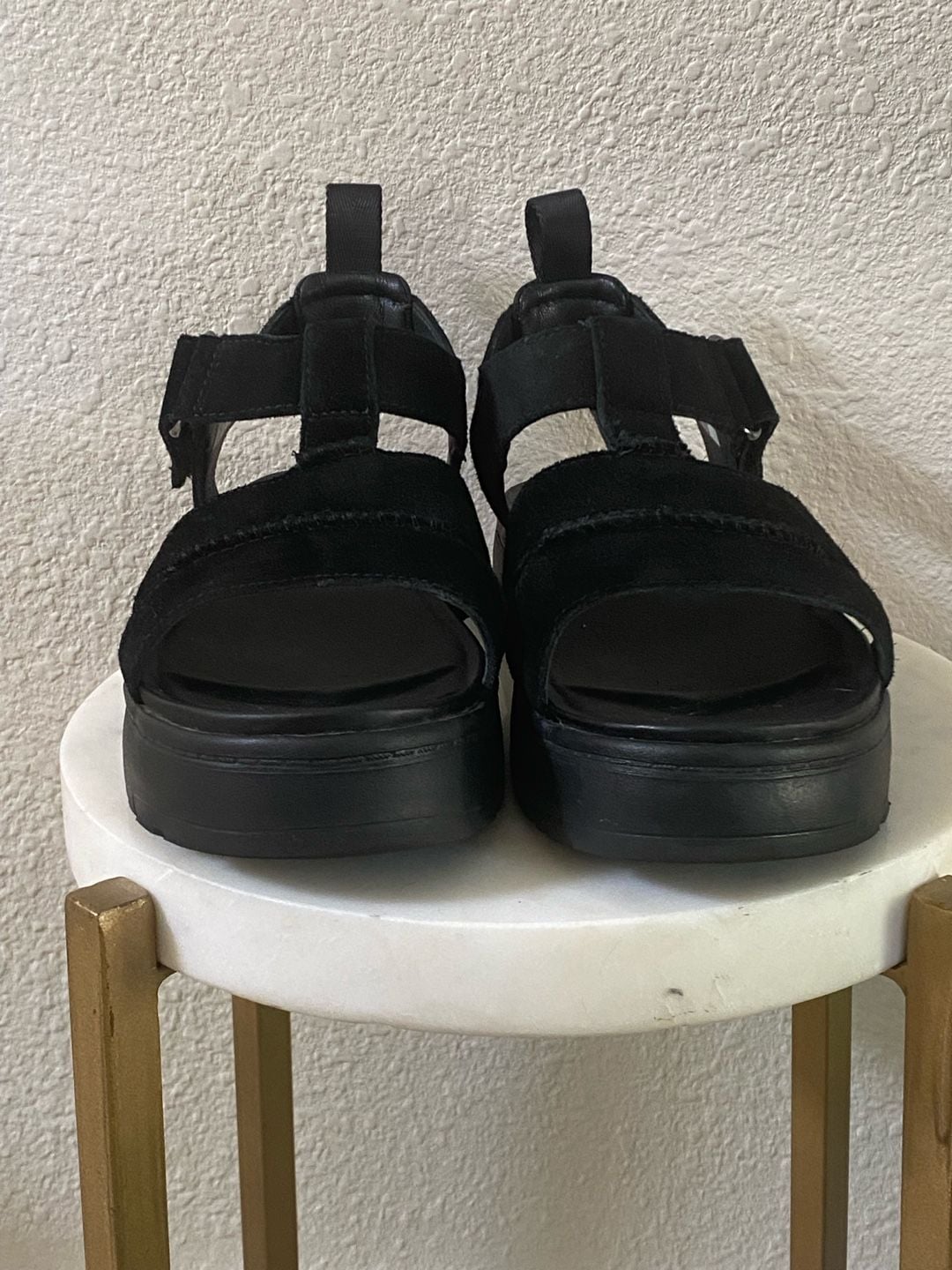 UGG Goldenstar Strap Sandals Black Suede 3