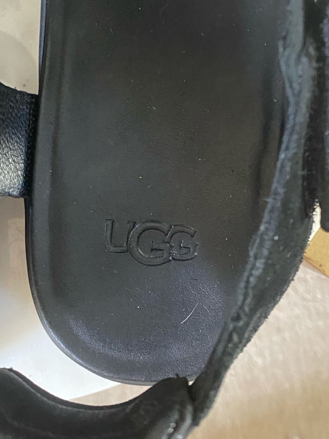 UGG Goldenstar Strap Sandals Black Suede 9
