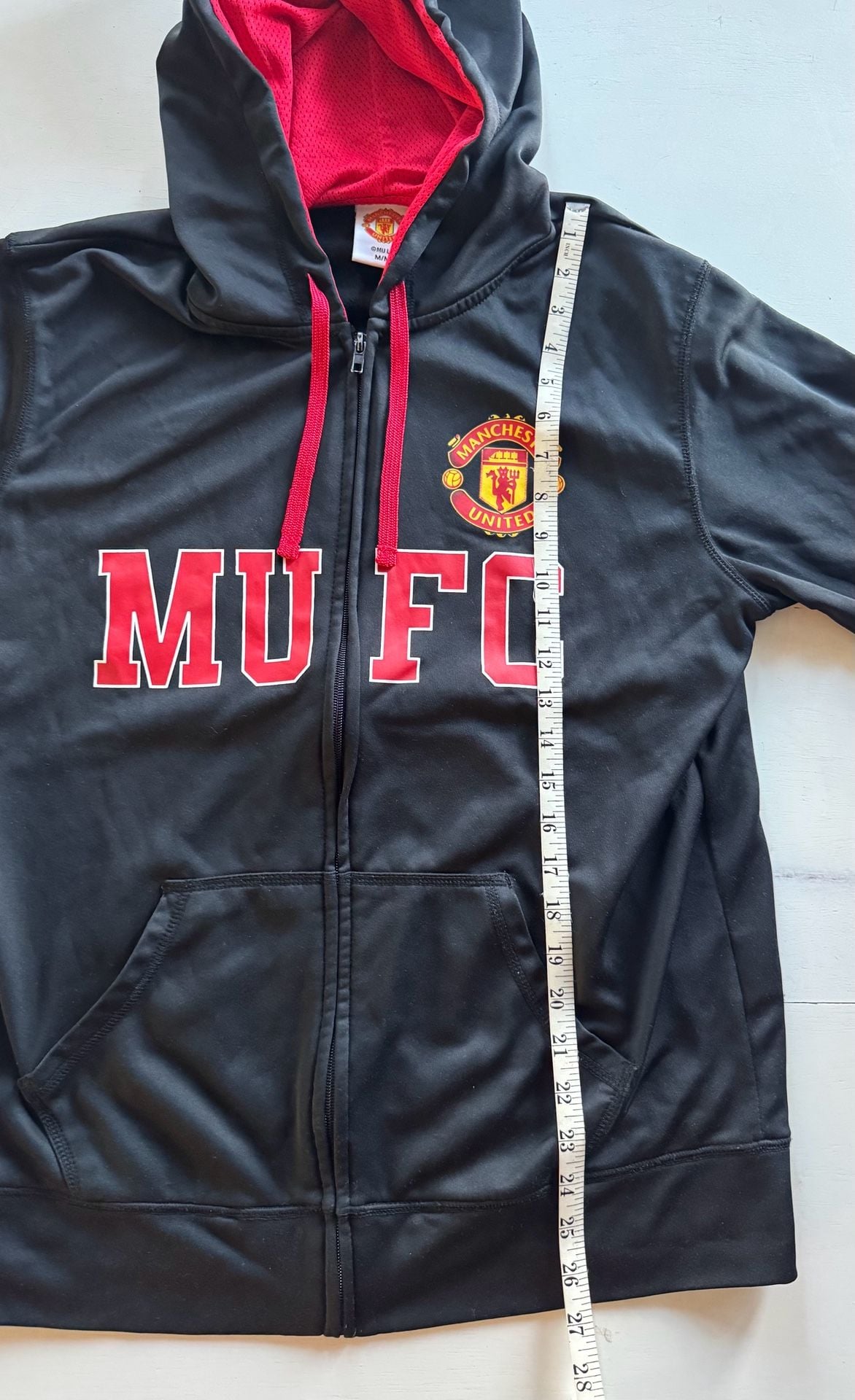 Manchester United Licensed Mufc Full Zip Hoodie Size M 9