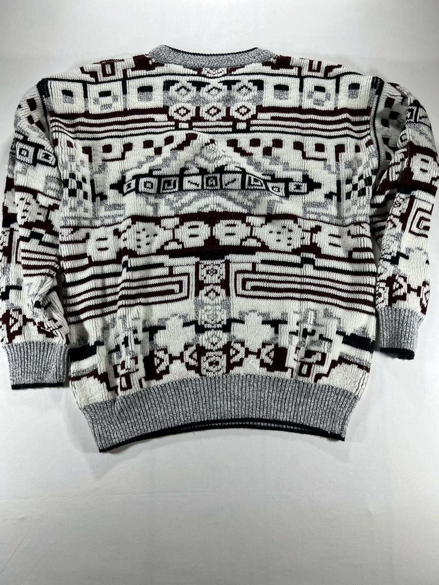 Expressions Vintage Geometric Knit Pullover Size L Cosby Sweater 3