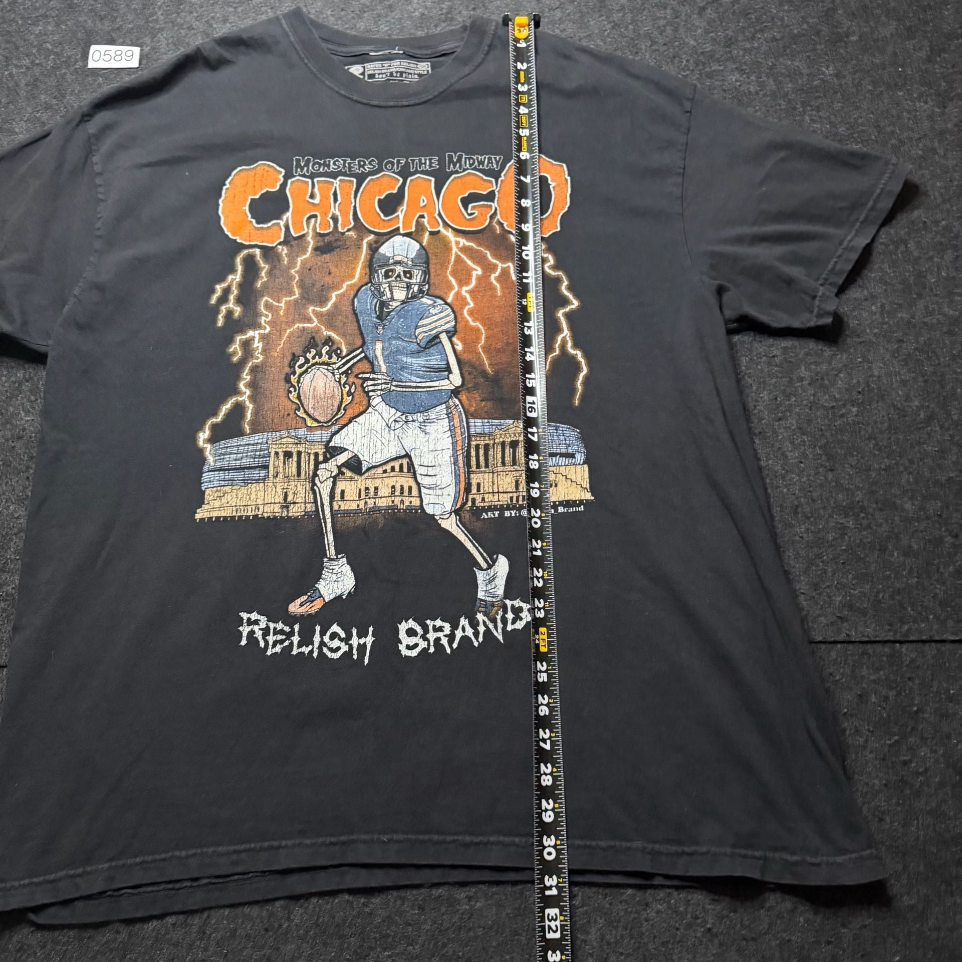 Relish Brand Chicago Monsters of the Midway T-Shirt Size 2XL Black Football 6