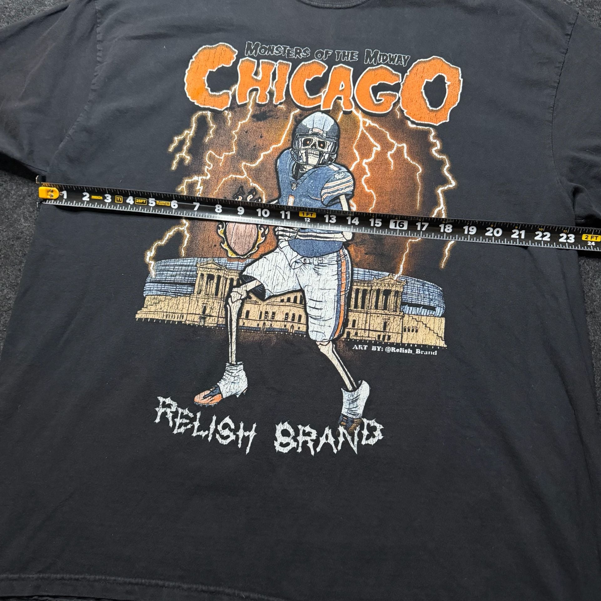 Relish Brand Chicago Monsters of the Midway T-Shirt Size 2XL Black Football 7