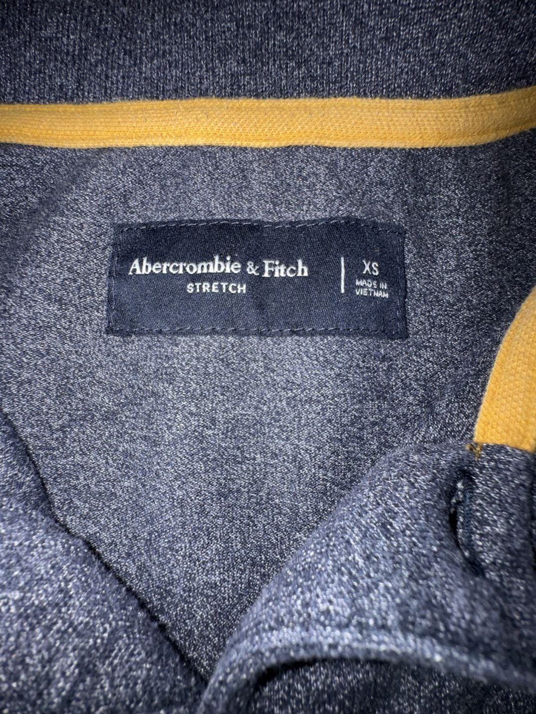 Abercrombie & Fitch Polo Shirt Size XS Gray Stretch Logo 3